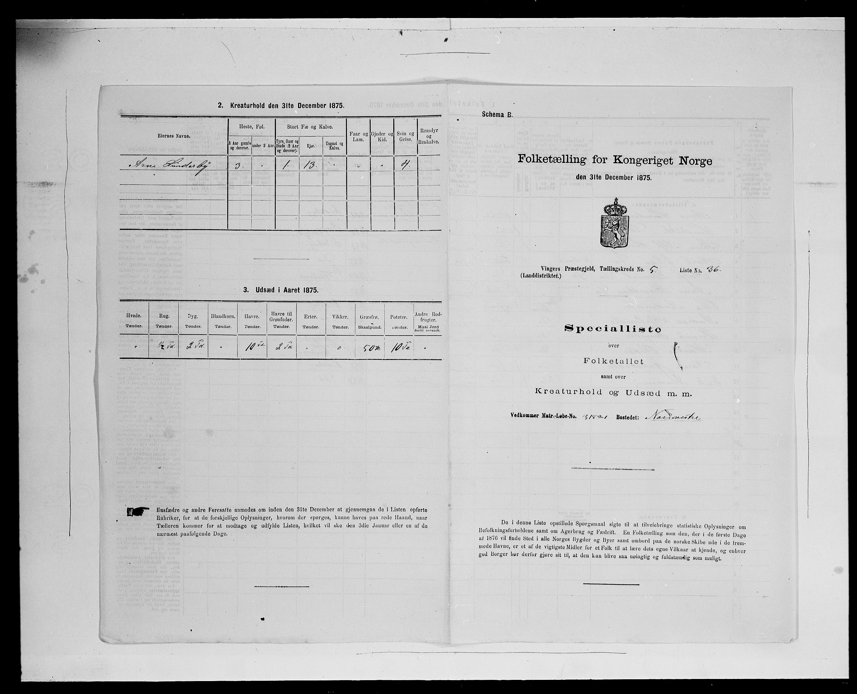 SAH, 1875 census for 0421L Vinger/Vinger og Austmarka, 1875, p. 770