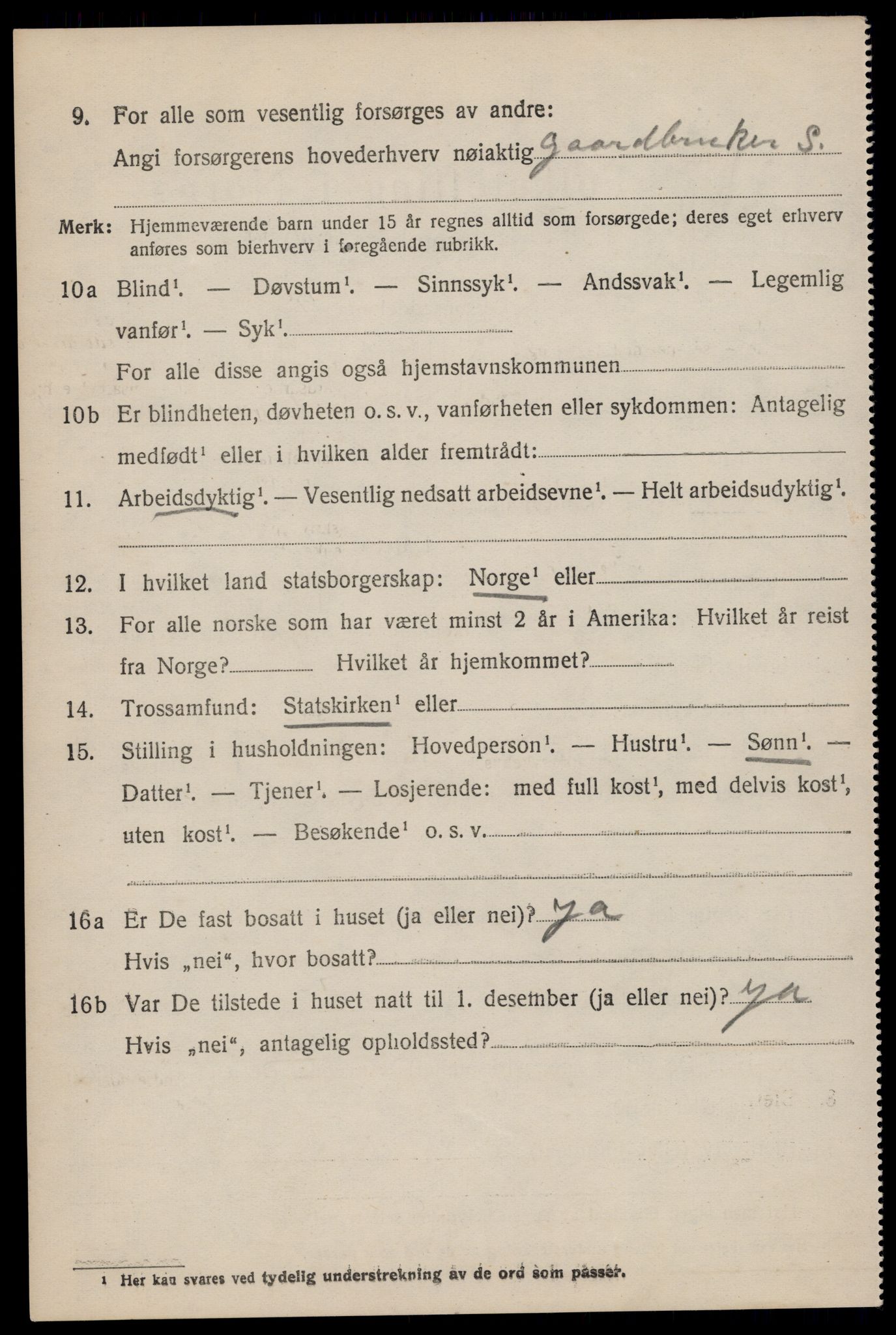 SAST, 1920 census for Håland, 1920, p. 10252