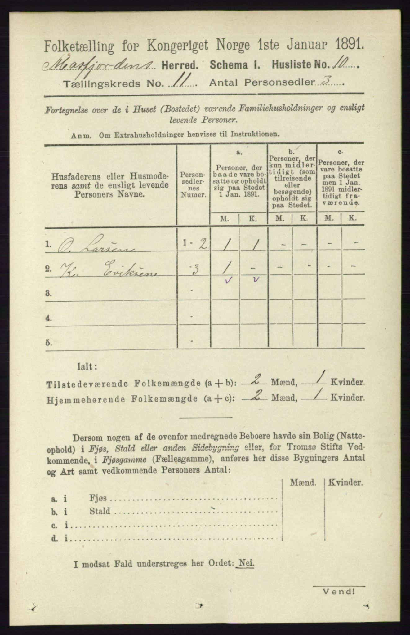 RA, 1891 census for 1266 Masfjorden, 1891, p. 2252