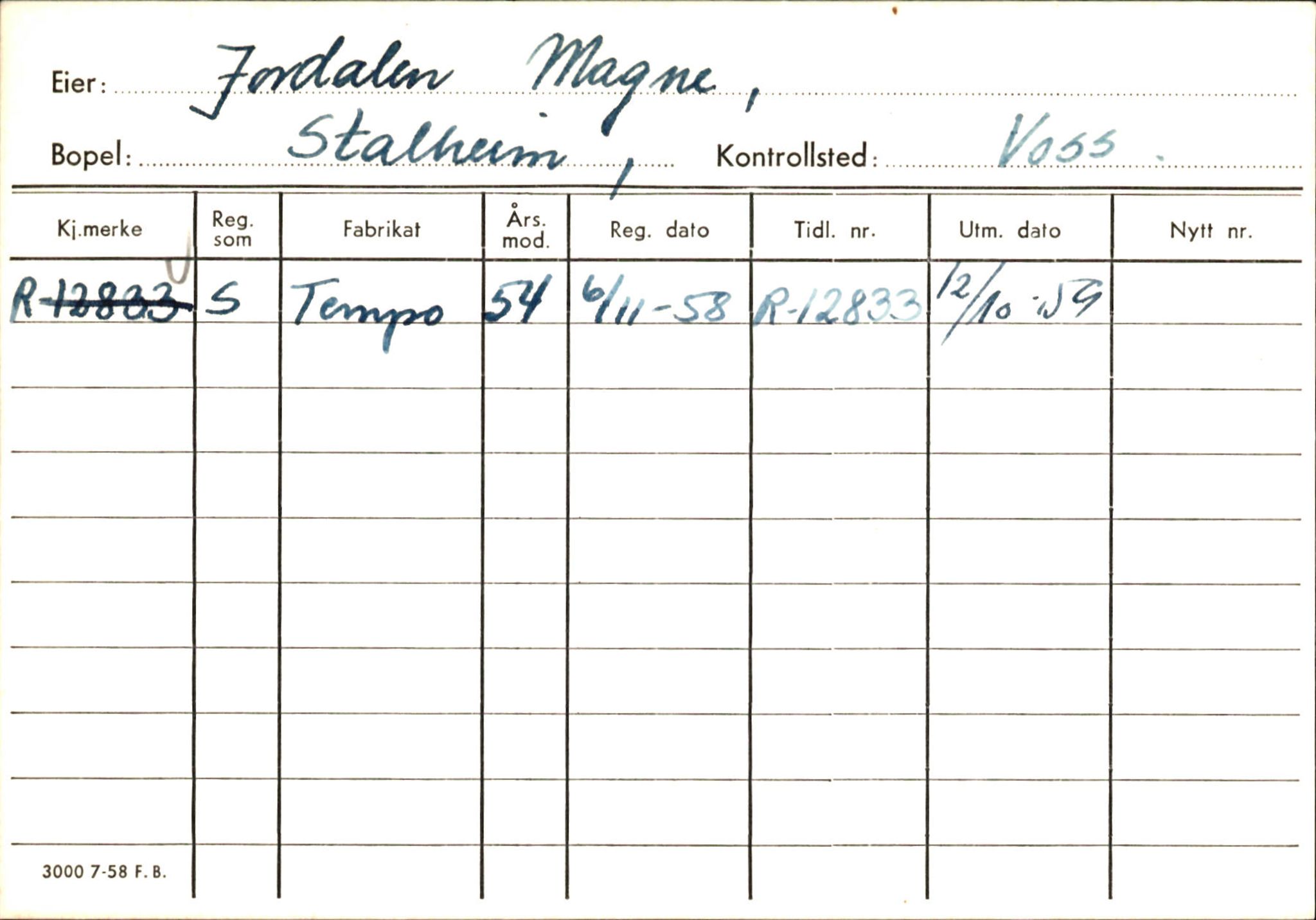 Statens vegvesen, Hordaland vegkontor, AV/SAB-A-5201/2/Ha/L0028: R-eierkort J-K, 1920-1971, p. 27