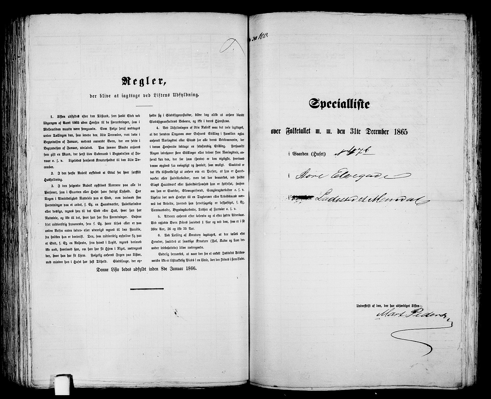 RA, 1865 census for Mandal/Mandal, 1865, p. 202