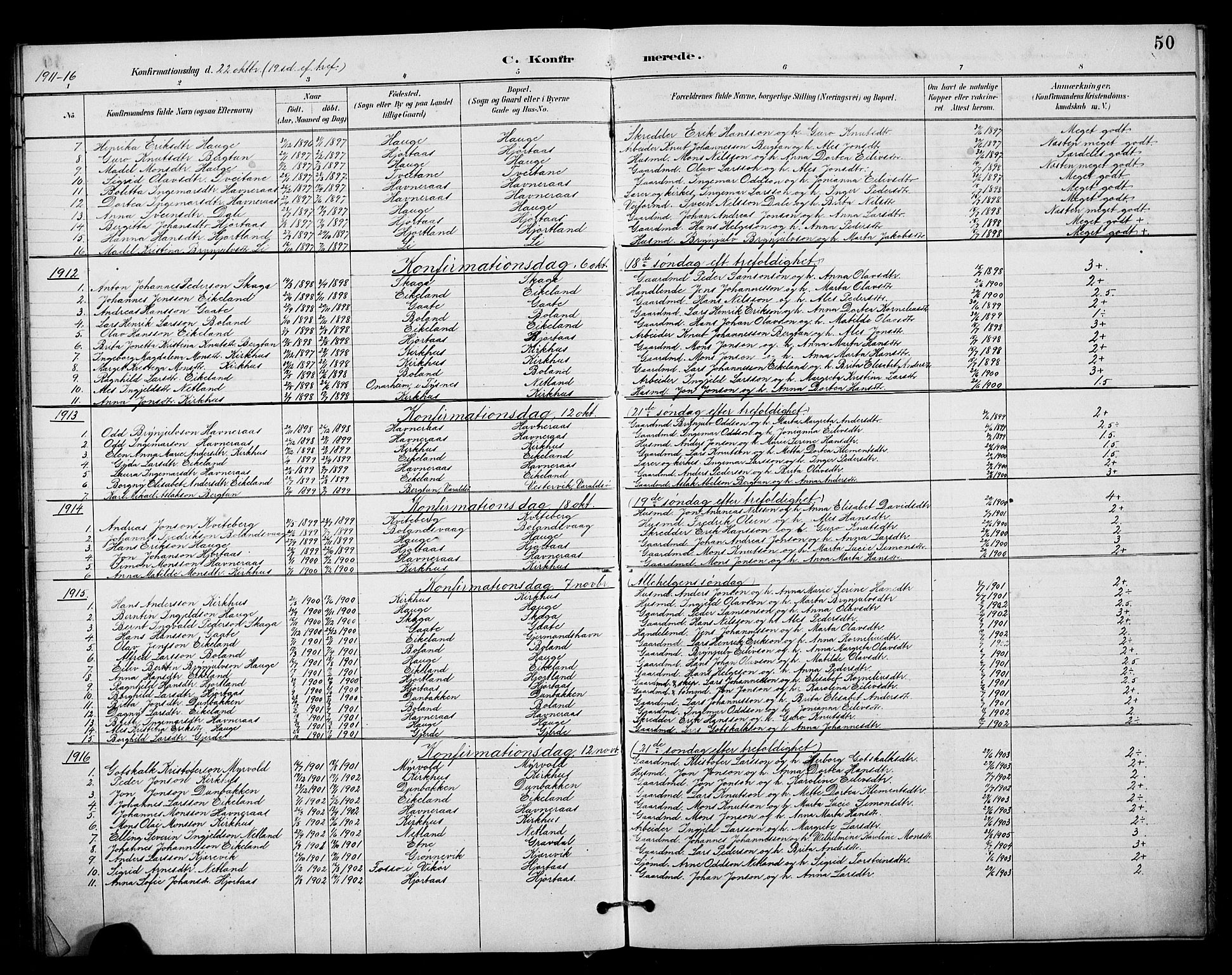 Kvinnherad sokneprestembete, SAB/A-76401/H/Hab: Parish register (copy) no. B 1, 1885-1925, p. 50
