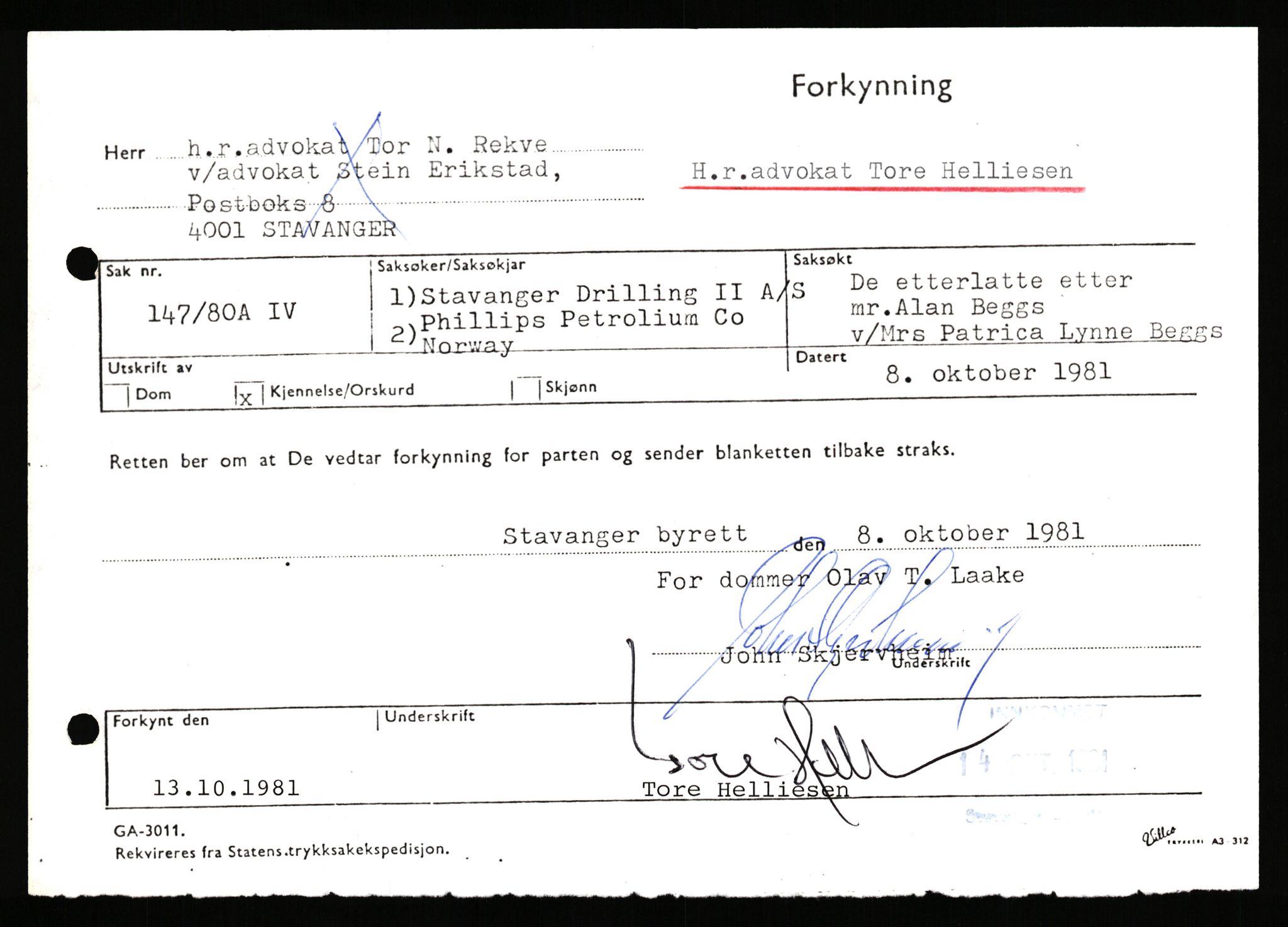 Stavanger byrett, AV/SAST-A-100455/003/F/Fh/Fhb/L0039e: A IV sak nr 147, 1980, p. 681