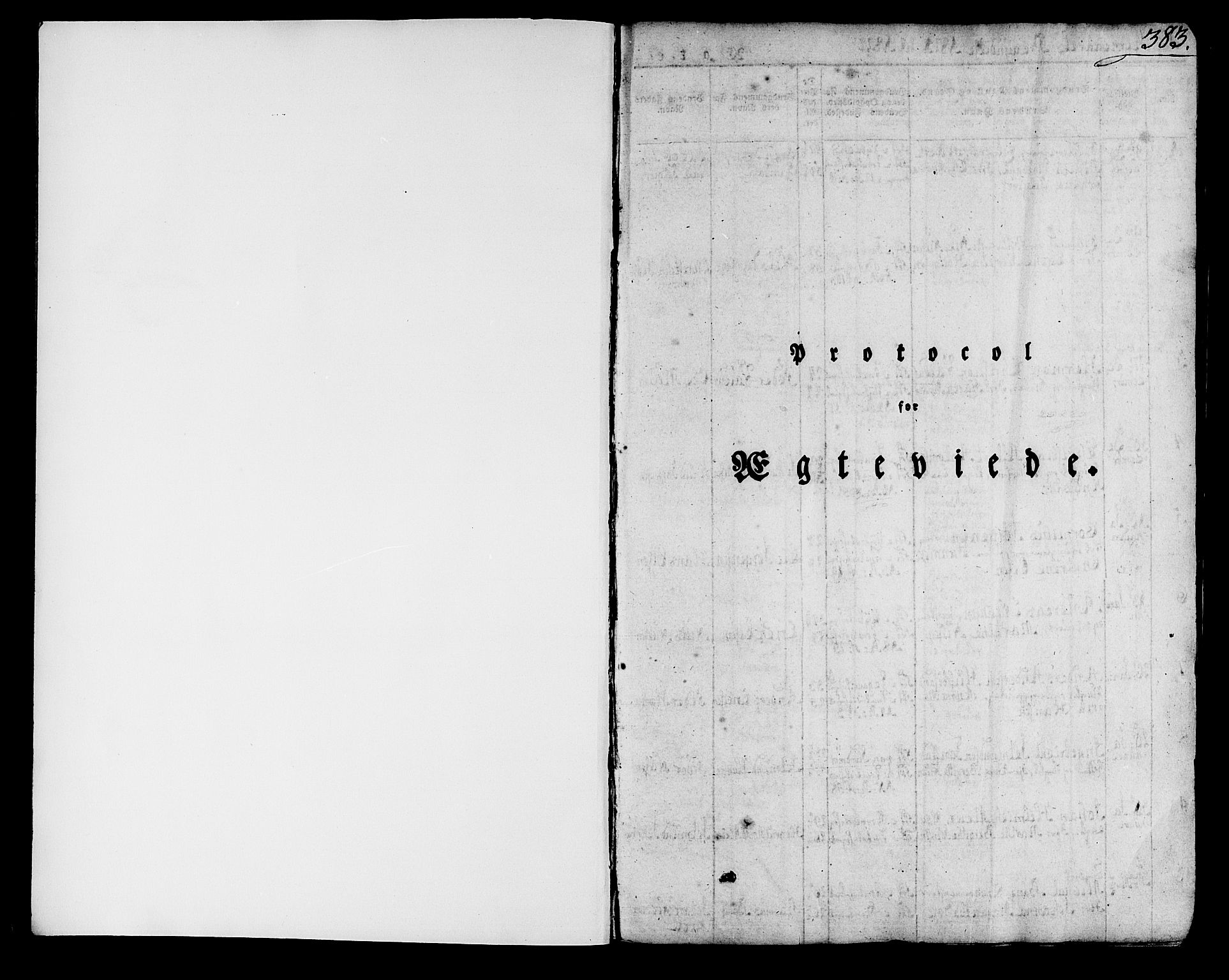 Domkirken sokneprestembete, SAB/A-74801/H/Haa/L0012: Parish register (official) no. A 12, 1821-1840, p. 383