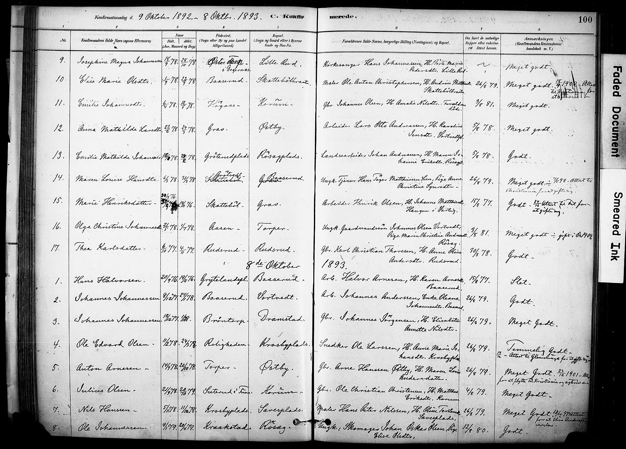 Rakkestad prestekontor Kirkebøker, AV/SAO-A-2008/F/Fc/L0001: Parish register (official) no. III 1, 1878-1905, p. 100