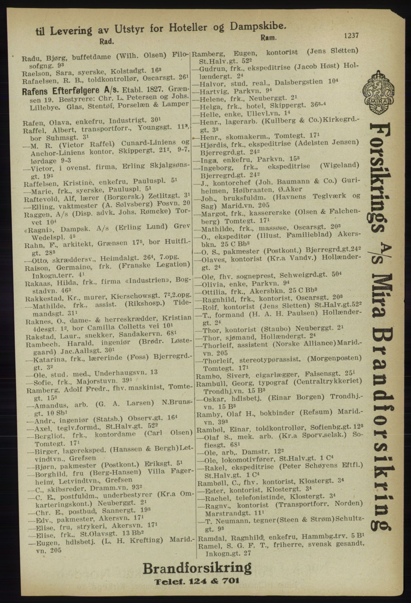 Kristiania/Oslo adressebok, PUBL/-, 1918, p. 1262