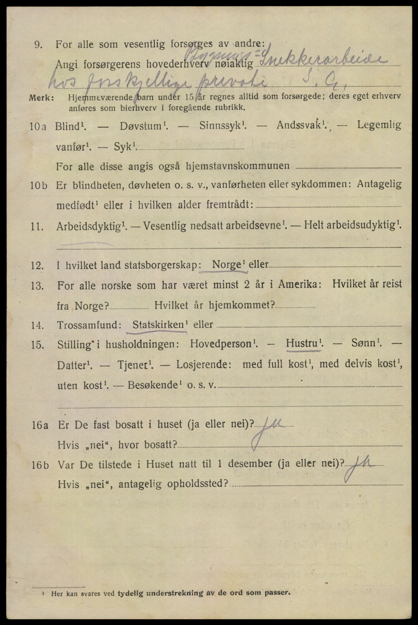 SAKO, 1920 census for Kragerø, 1920, p. 9054