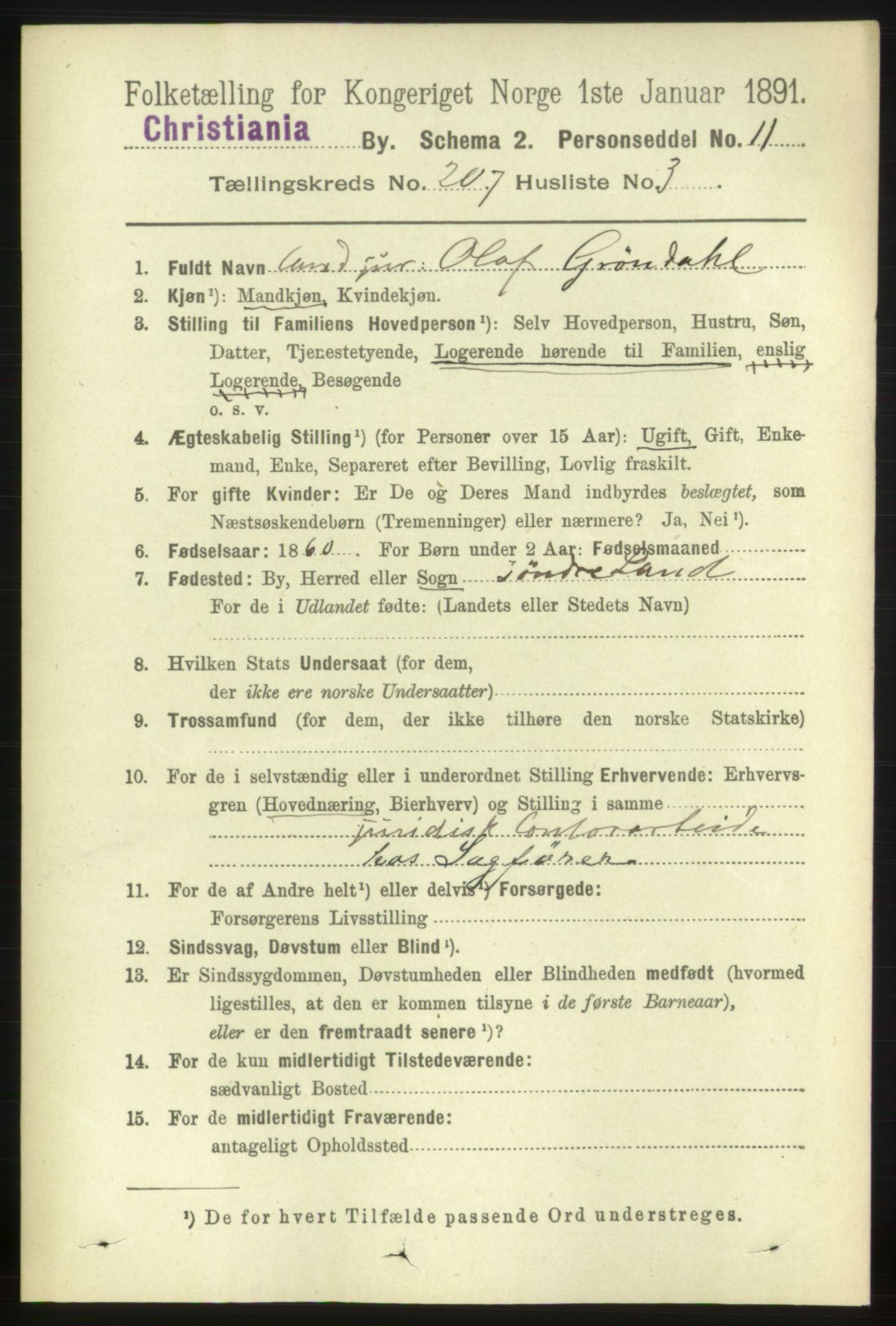 RA, 1891 census for 0301 Kristiania, 1891, p. 124393