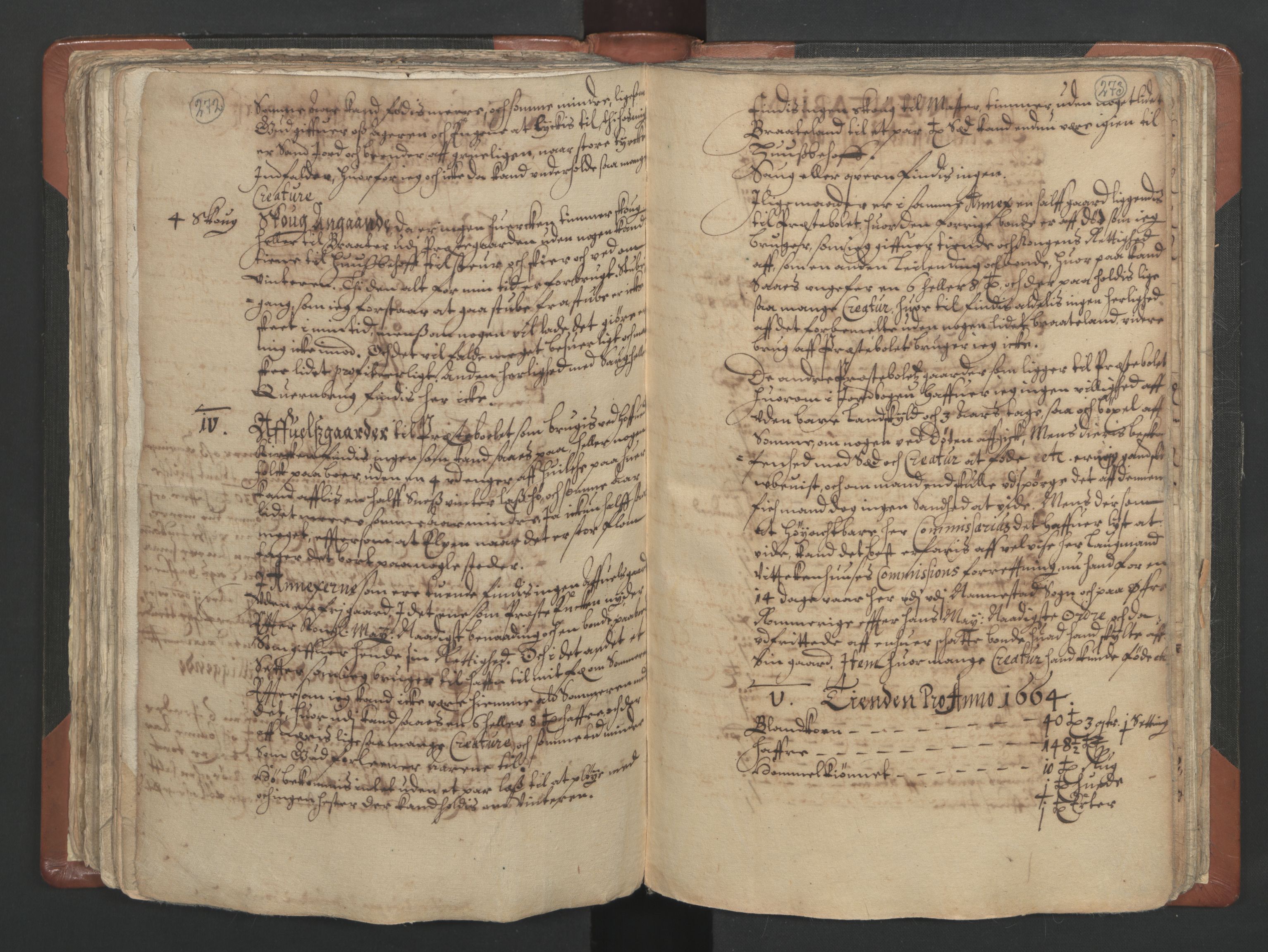 RA, Vicar's Census 1664-1666, no. 4: Øvre Romerike deanery, 1664-1666, p. 272-273