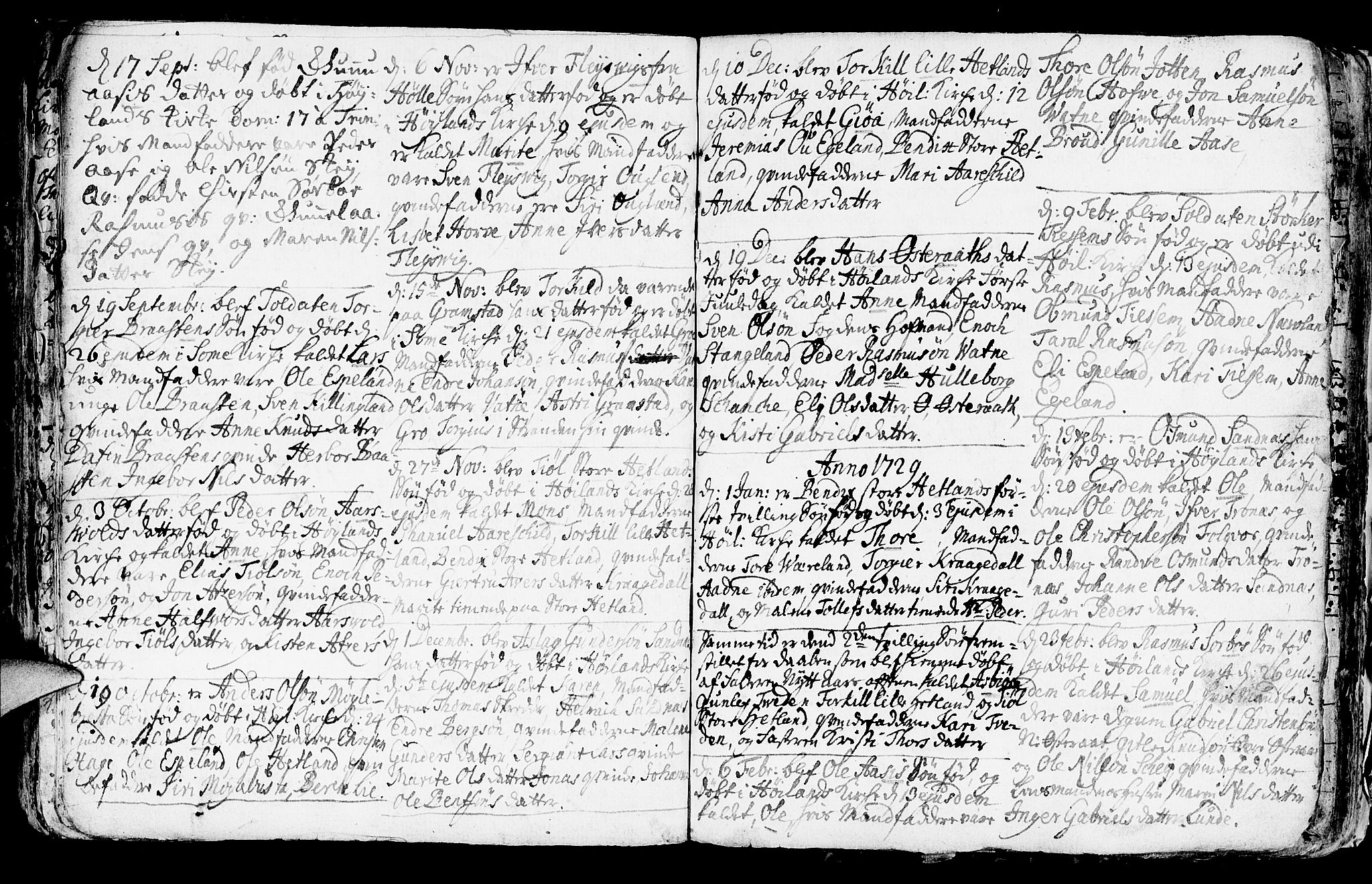 Høyland sokneprestkontor, SAST/A-101799/001/30BA/L0001: Parish register (official) no. A 1, 1691-1732