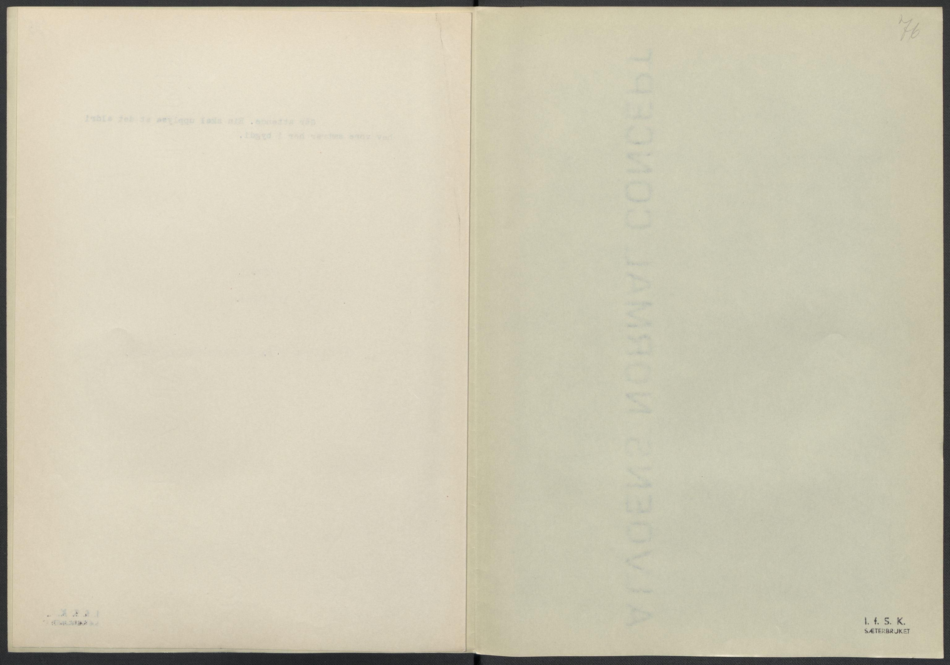 Instituttet for sammenlignende kulturforskning, RA/PA-0424/F/Fc/L0016/0002: Eske B16: / Nordland (perm XLVII), 1932-1936, p. 76