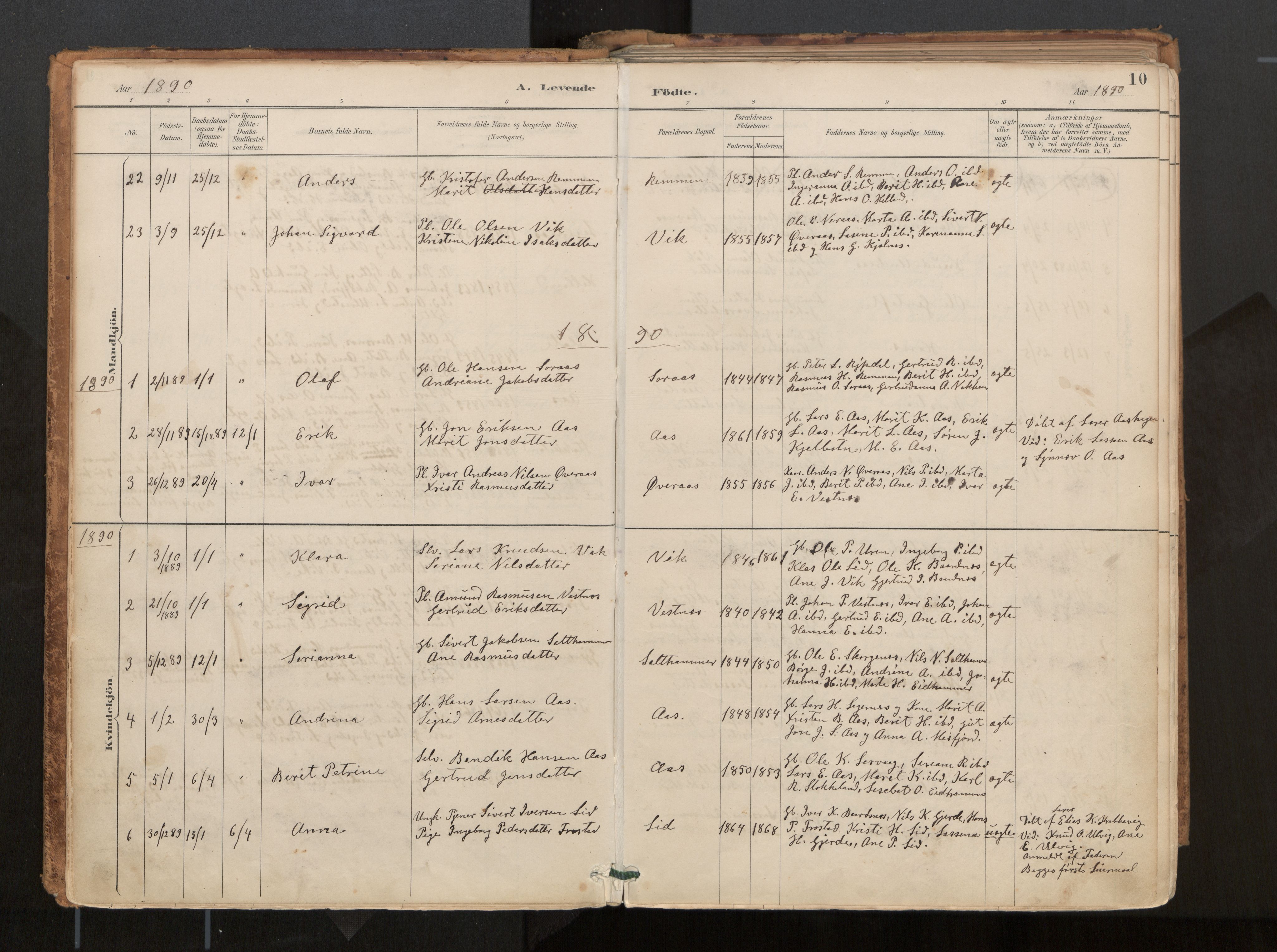 Ministerialprotokoller, klokkerbøker og fødselsregistre - Møre og Romsdal, AV/SAT-A-1454/539/L0531: Parish register (official) no. 539A04, 1887-1913, p. 10