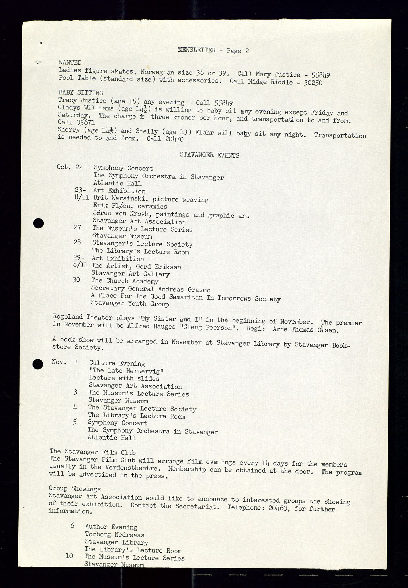 PA 1547 - Petroleum Wives Club, AV/SAST-A-101974/X/Xa/L0001: Newsletters (1971-1978)/radiointervjuer på kasett (1989-1992), 1970-1978