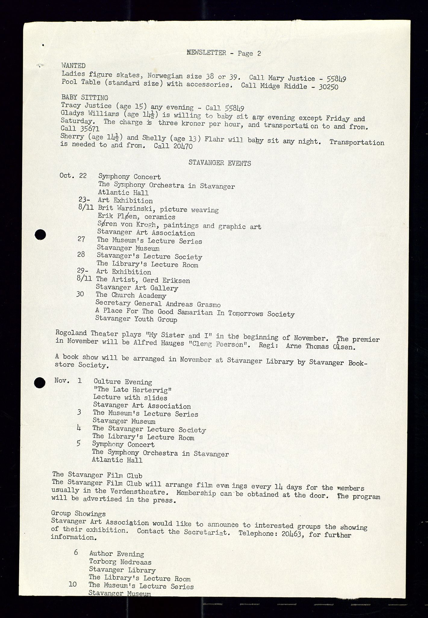 PA 1547 - Petroleum Wives Club, SAST/A-101974/X/Xa/L0001: Newsletters (1971-1978)/radiointervjuer på kasett (1989-1992), 1970-1978