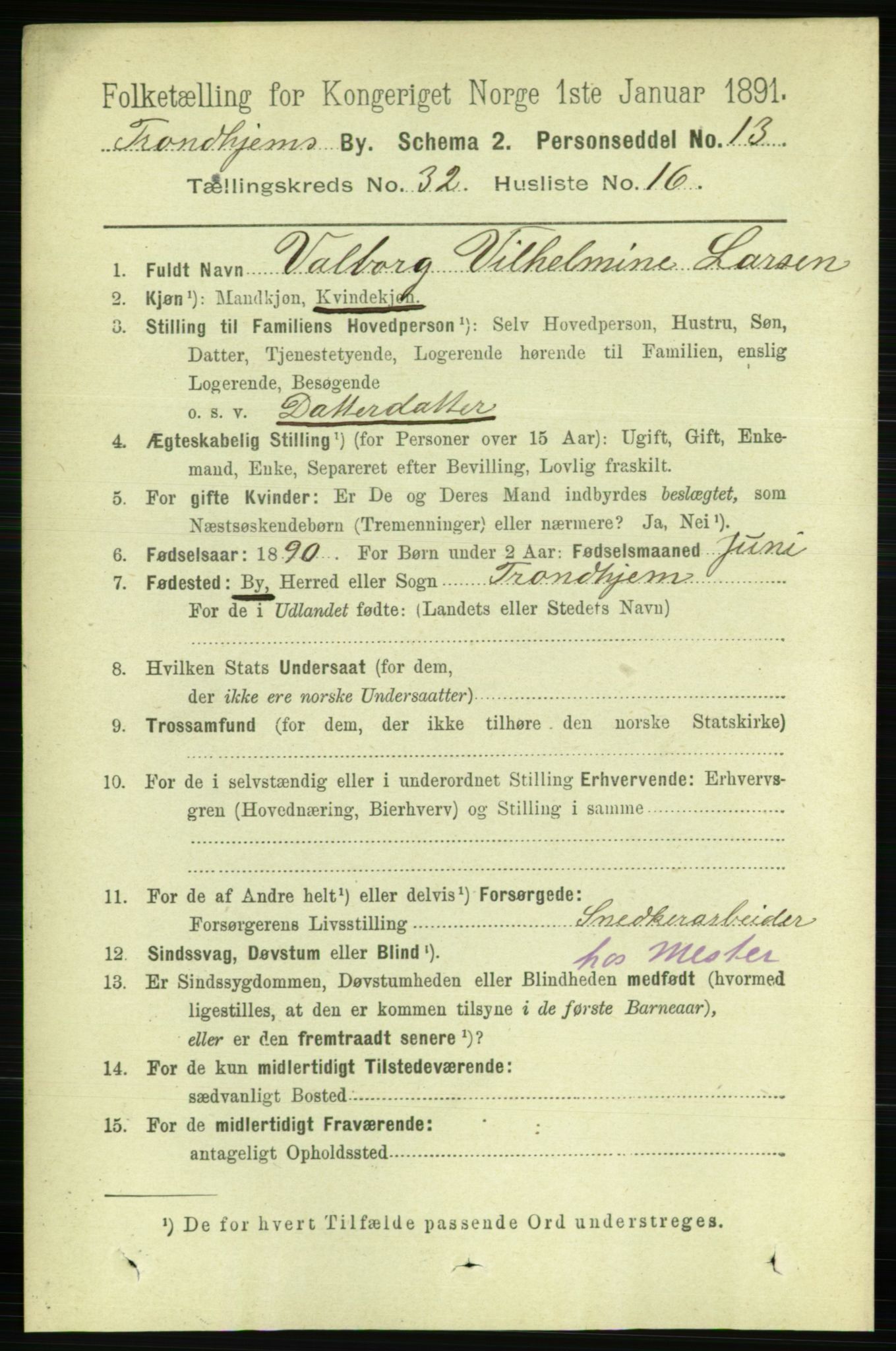 RA, 1891 census for 1601 Trondheim, 1891, p. 24113