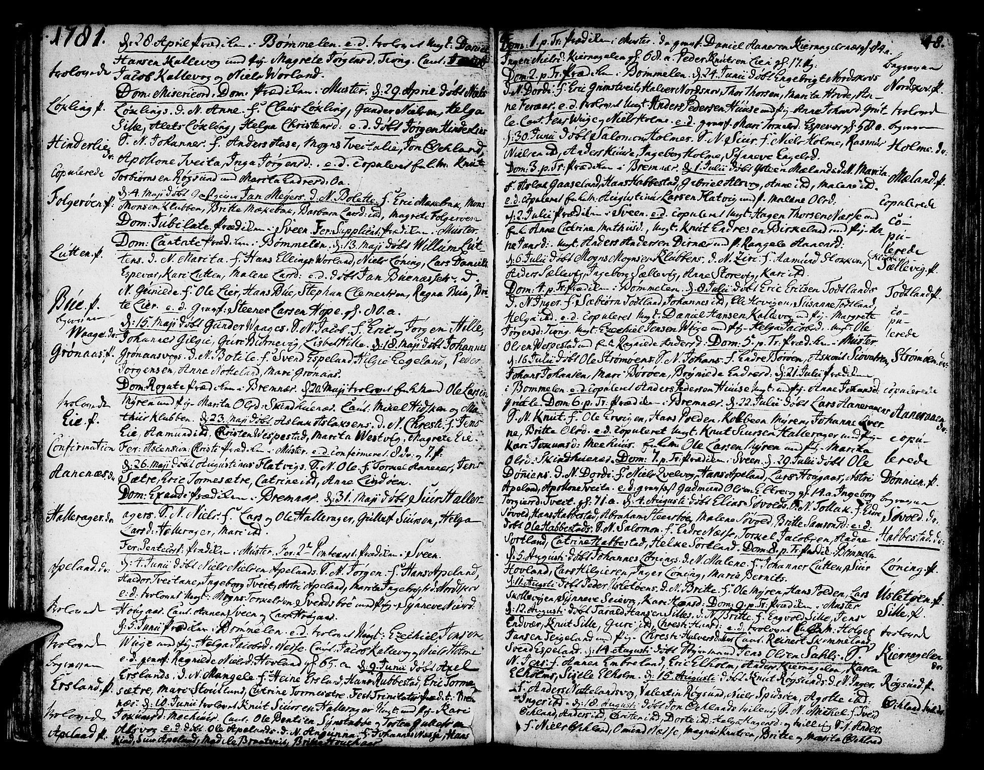 Finnås sokneprestembete, SAB/A-99925/H/Ha/Haa/Haaa/L0003: Parish register (official) no. A 3, 1765-1803, p. 48