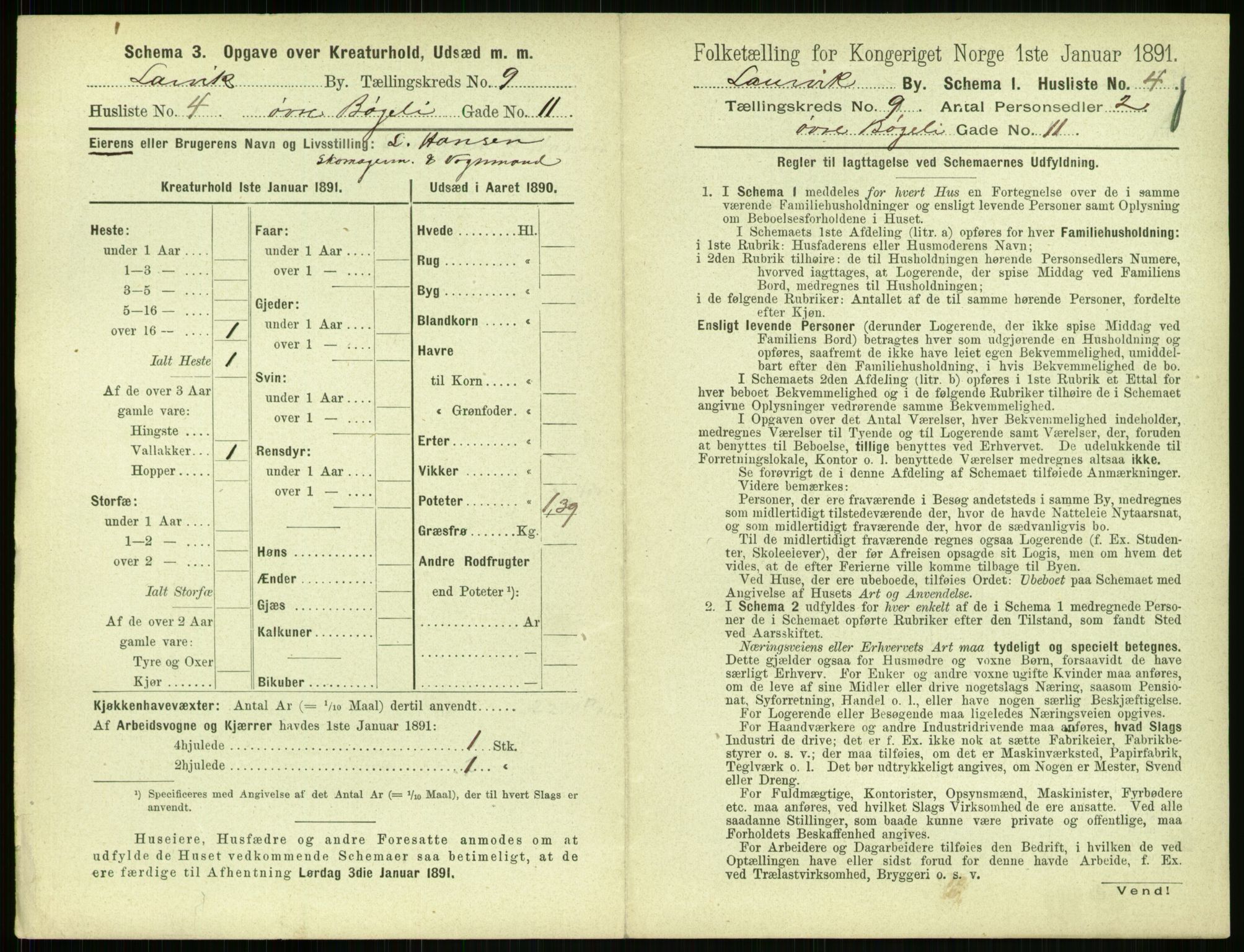 RA, 1891 census for 0707 Larvik, 1891, p. 1127