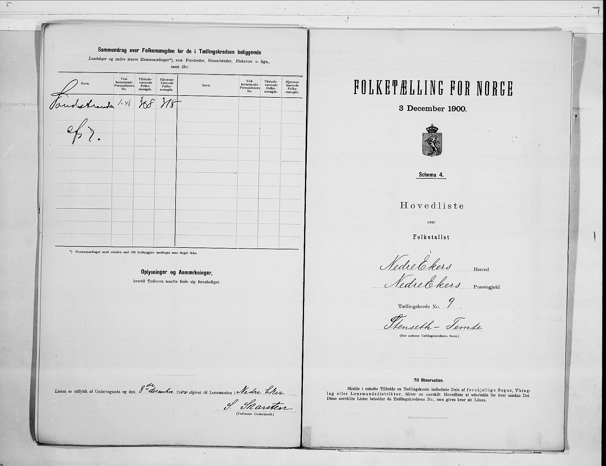 RA, 1900 census for Nedre Eiker, 1900, p. 20