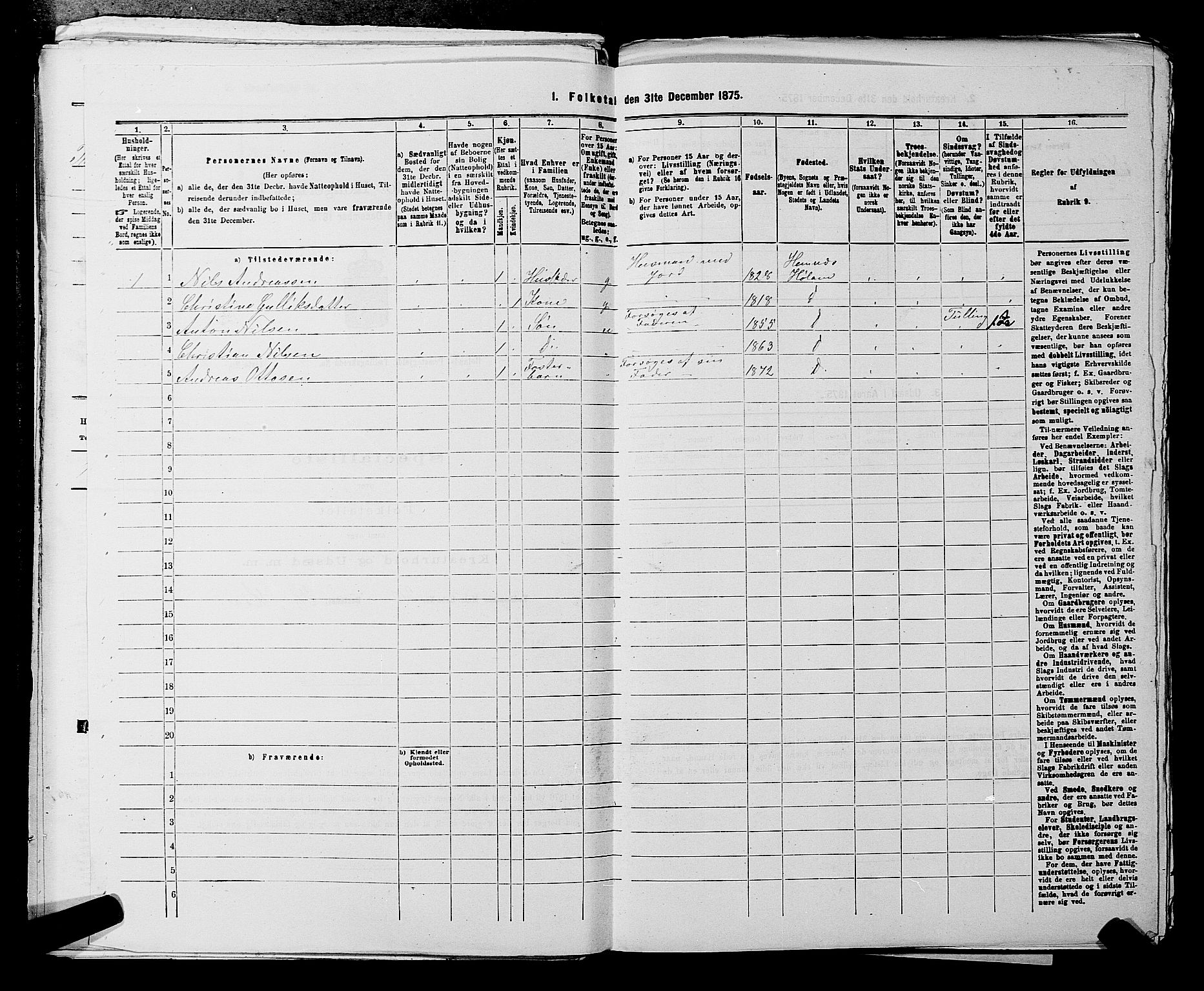 RA, 1875 census for 0221P Høland, 1875, p. 1555