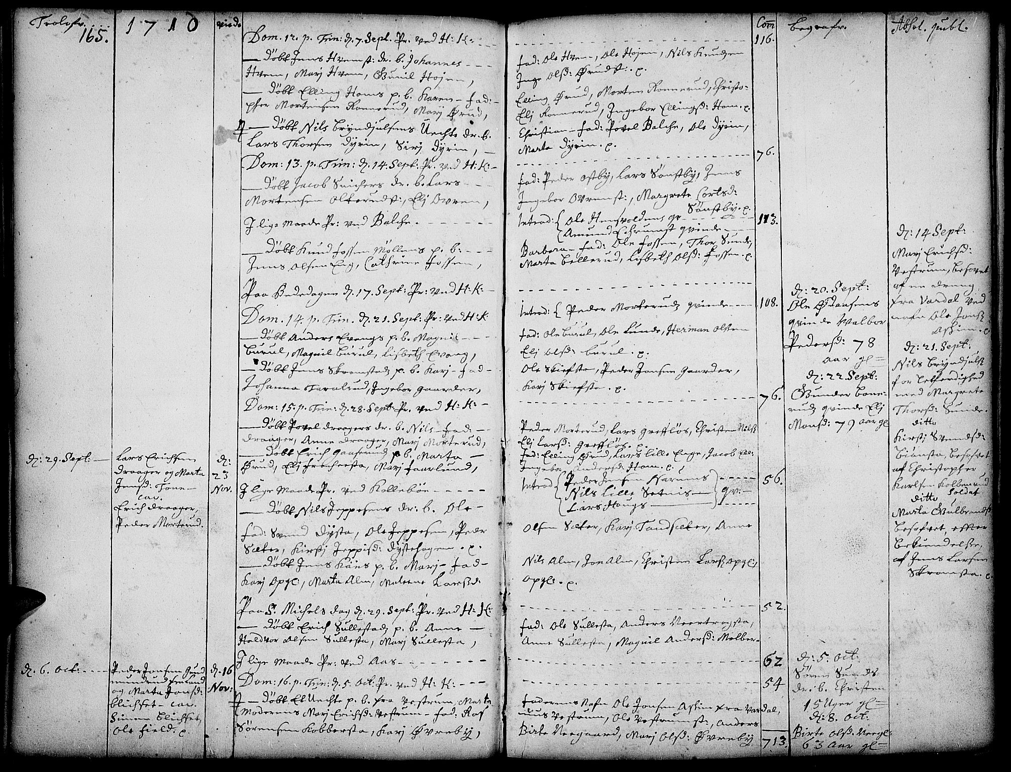 Toten prestekontor, AV/SAH-PREST-102/H/Ha/Haa/L0001: Parish register (official) no. 1, 1695-1713, p. 165