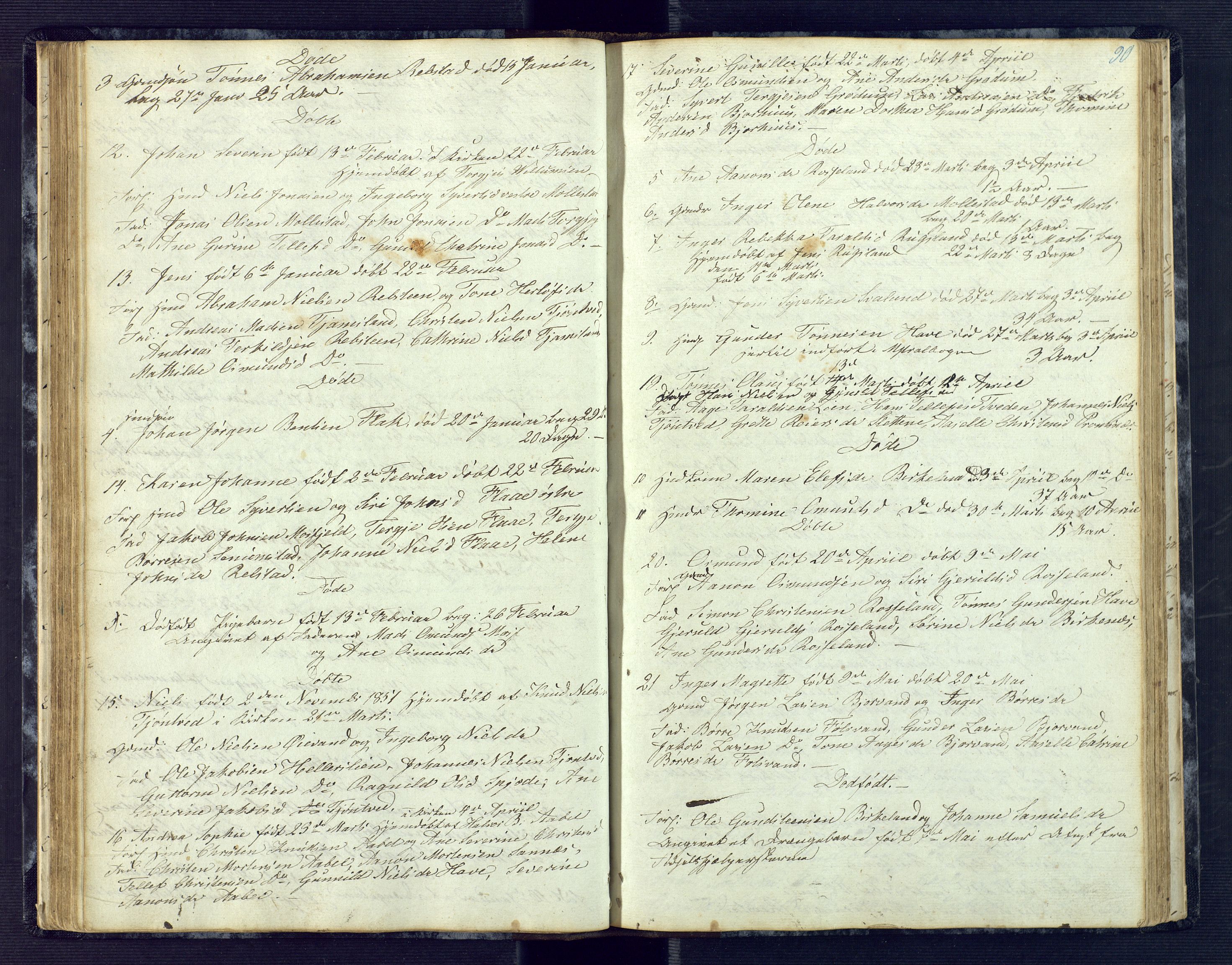 Birkenes sokneprestkontor, SAK/1111-0004/F/Fb/L0001: Parish register (copy) no. B 1, 1837-1856, p. 90