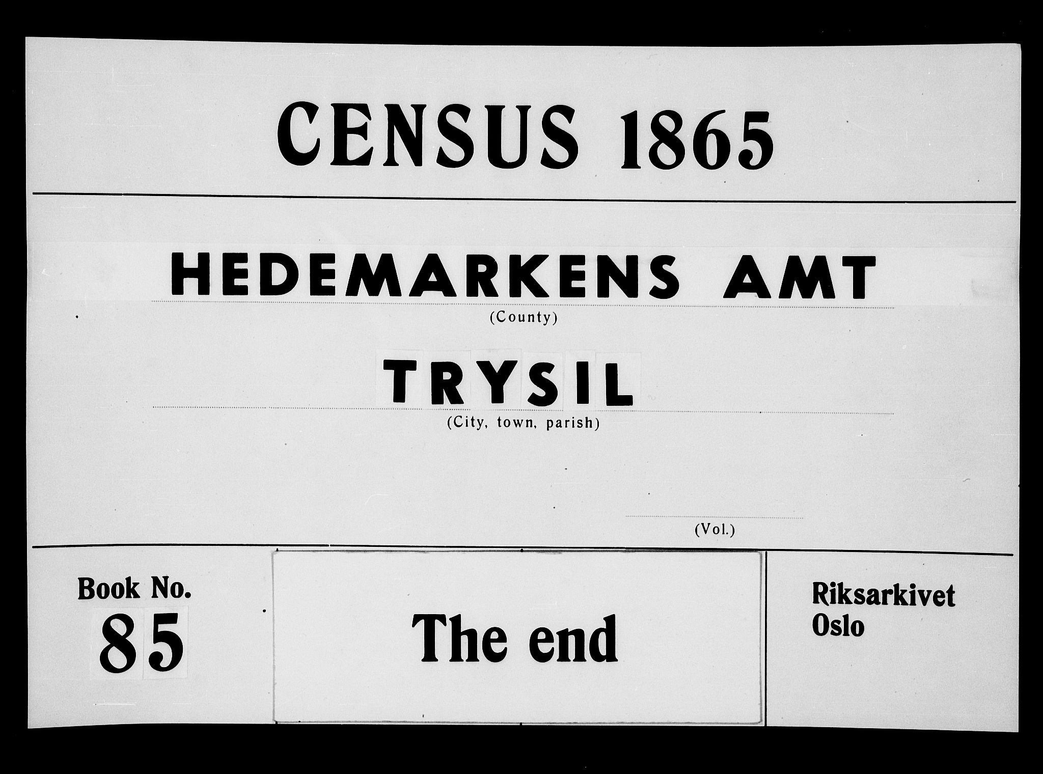 RA, 1865 census for Trysil, 1865, p. 179