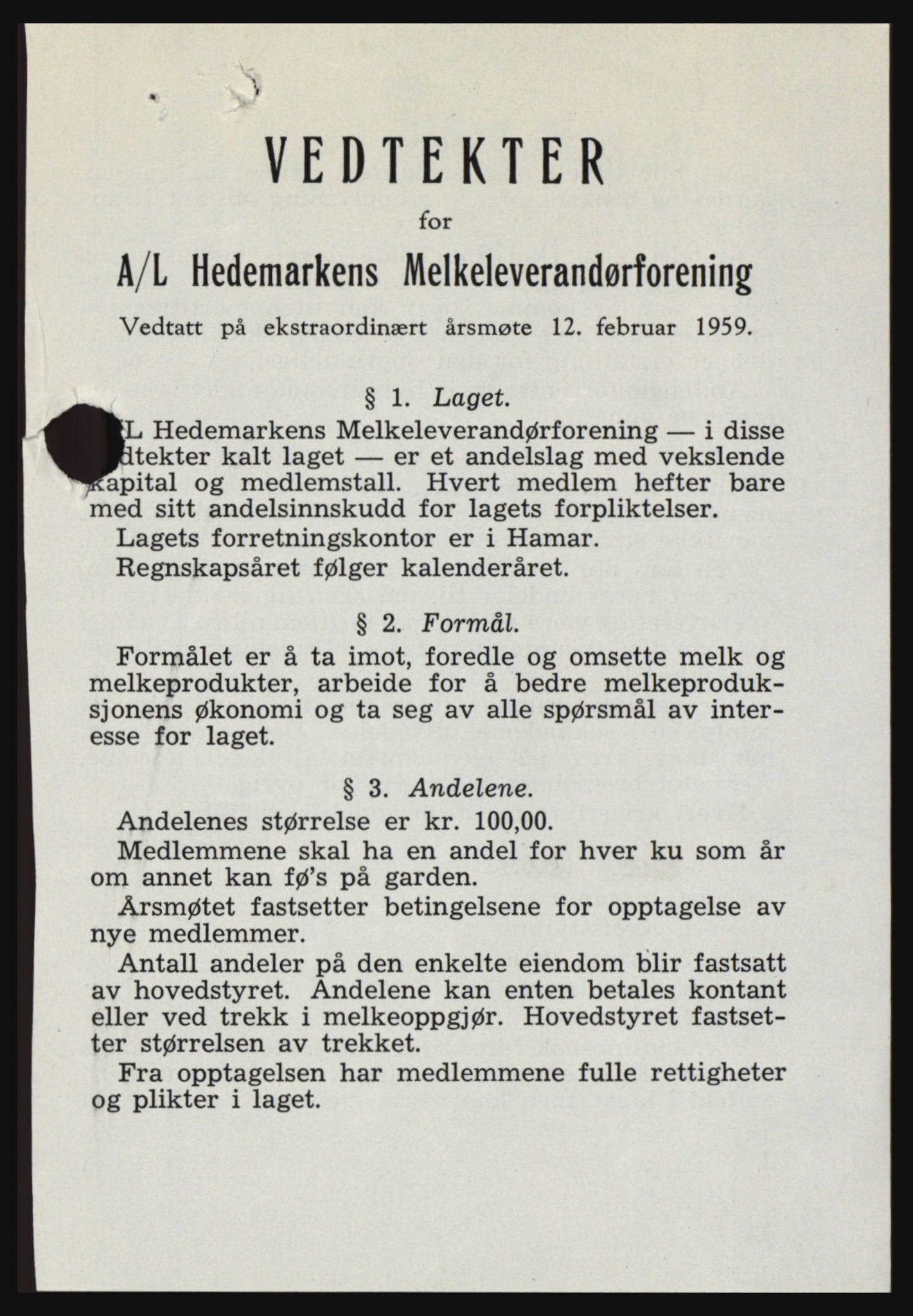 Nord-Hedmark sorenskriveri, SAH/TING-012/H/Hc/L0016: Mortgage book no. 16, 1962-1962, Diary no: : 3239/1962
