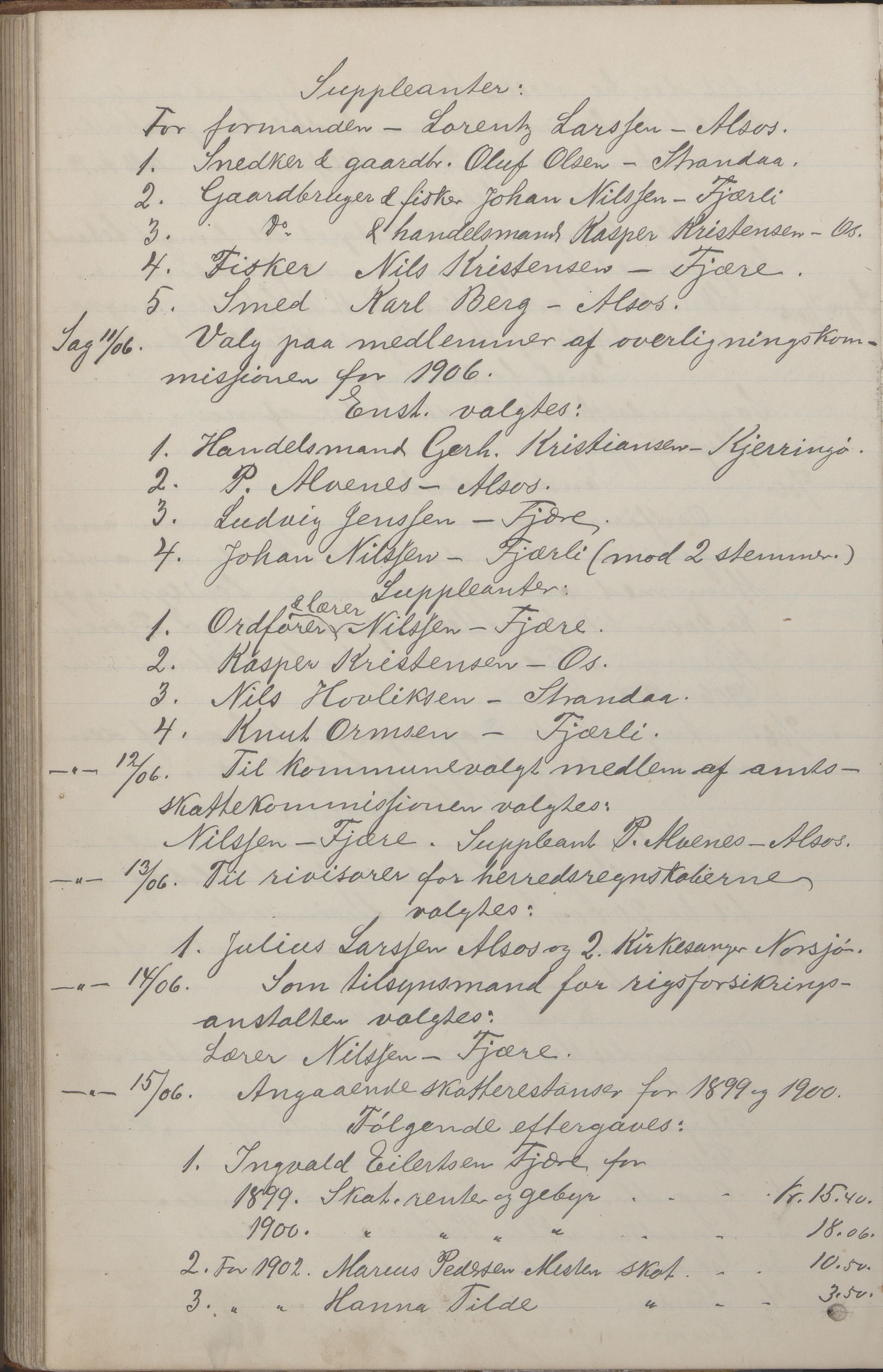 Kjerringøy kommune. Formannskapet, AIN/K-18441.150/A/Aa/L0002: Forhandlingsprotokoll Norfolden- Kjerringø formanskap, 1900-1911