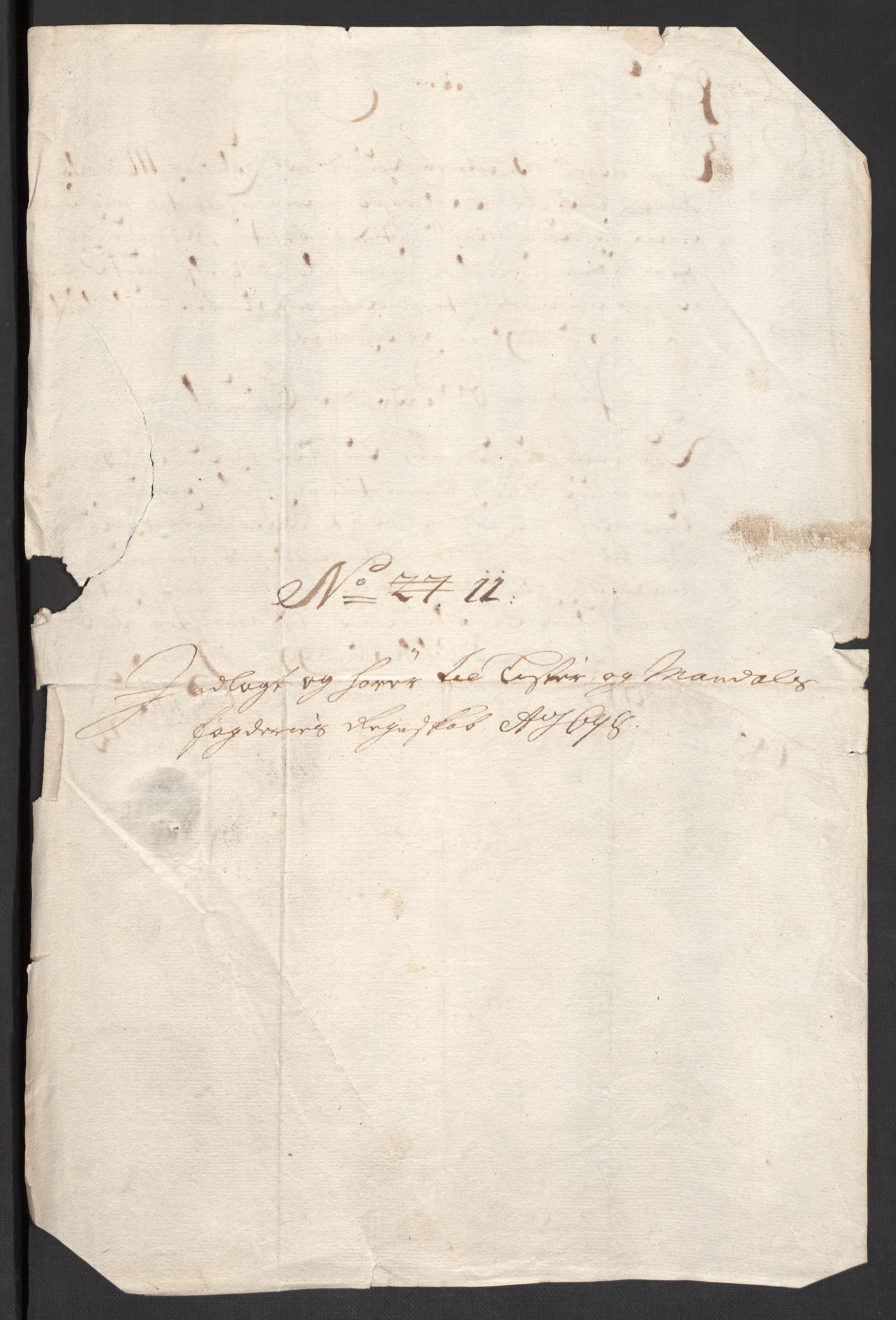 Rentekammeret inntil 1814, Reviderte regnskaper, Fogderegnskap, AV/RA-EA-4092/R43/L2547: Fogderegnskap Lista og Mandal, 1698-1699, p. 144