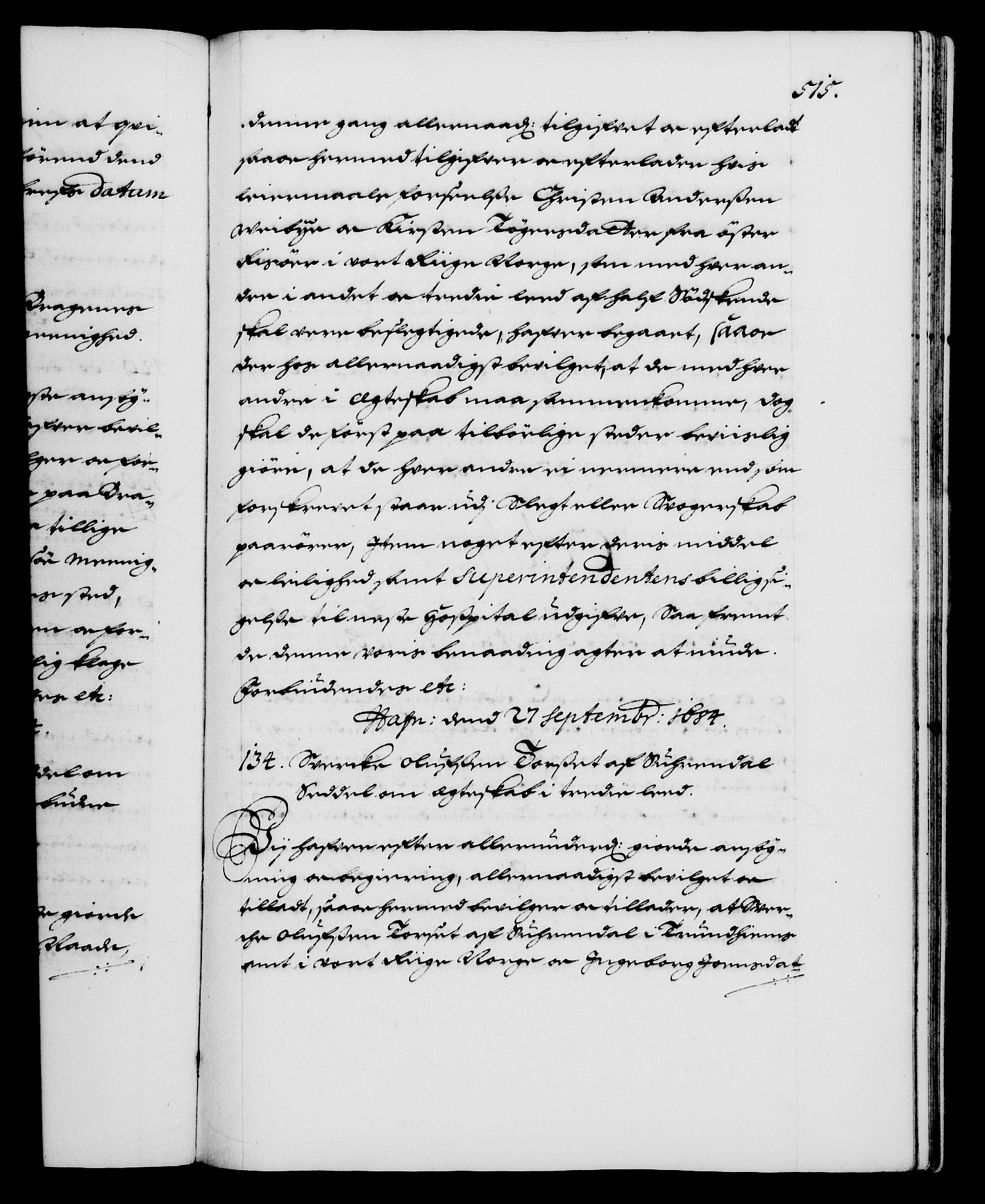 Danske Kanselli 1572-1799, AV/RA-EA-3023/F/Fc/Fca/Fcaa/L0013: Norske registre (mikrofilm), 1681-1684, p. 515a