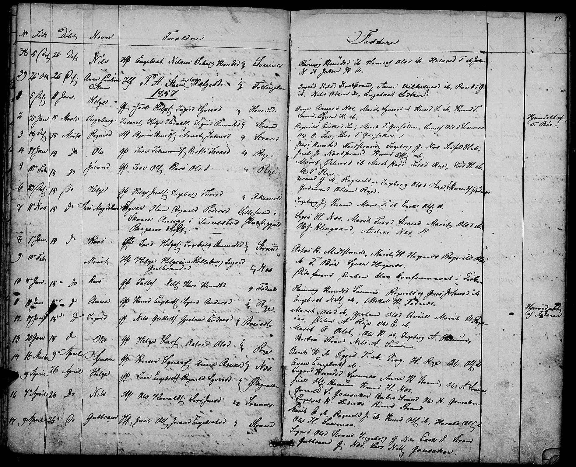 Nord-Aurdal prestekontor, AV/SAH-PREST-132/H/Ha/Hab/L0003: Parish register (copy) no. 3, 1842-1882, p. 29