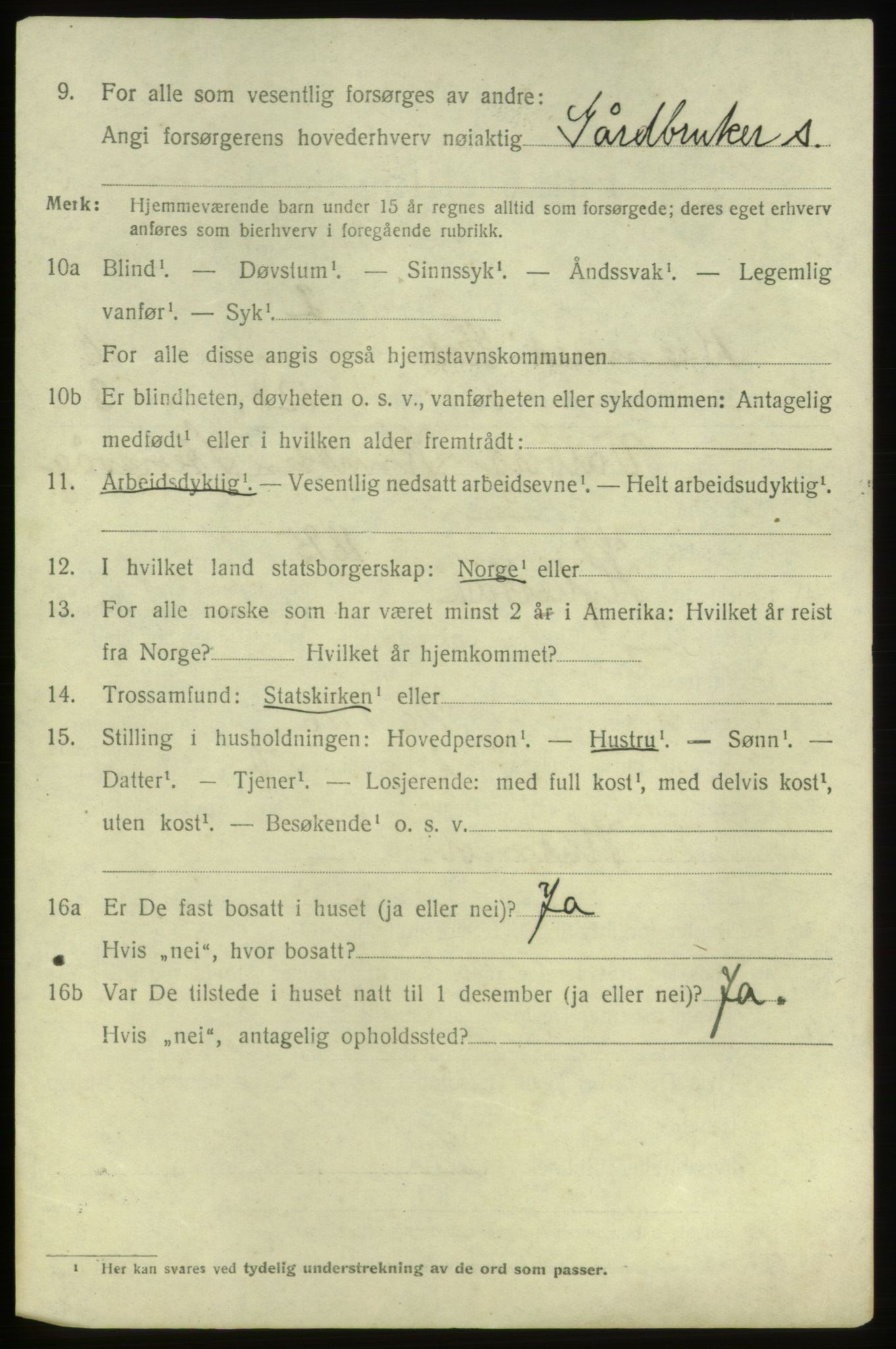 SAB, 1920 census for Bremnes, 1920, p. 6359