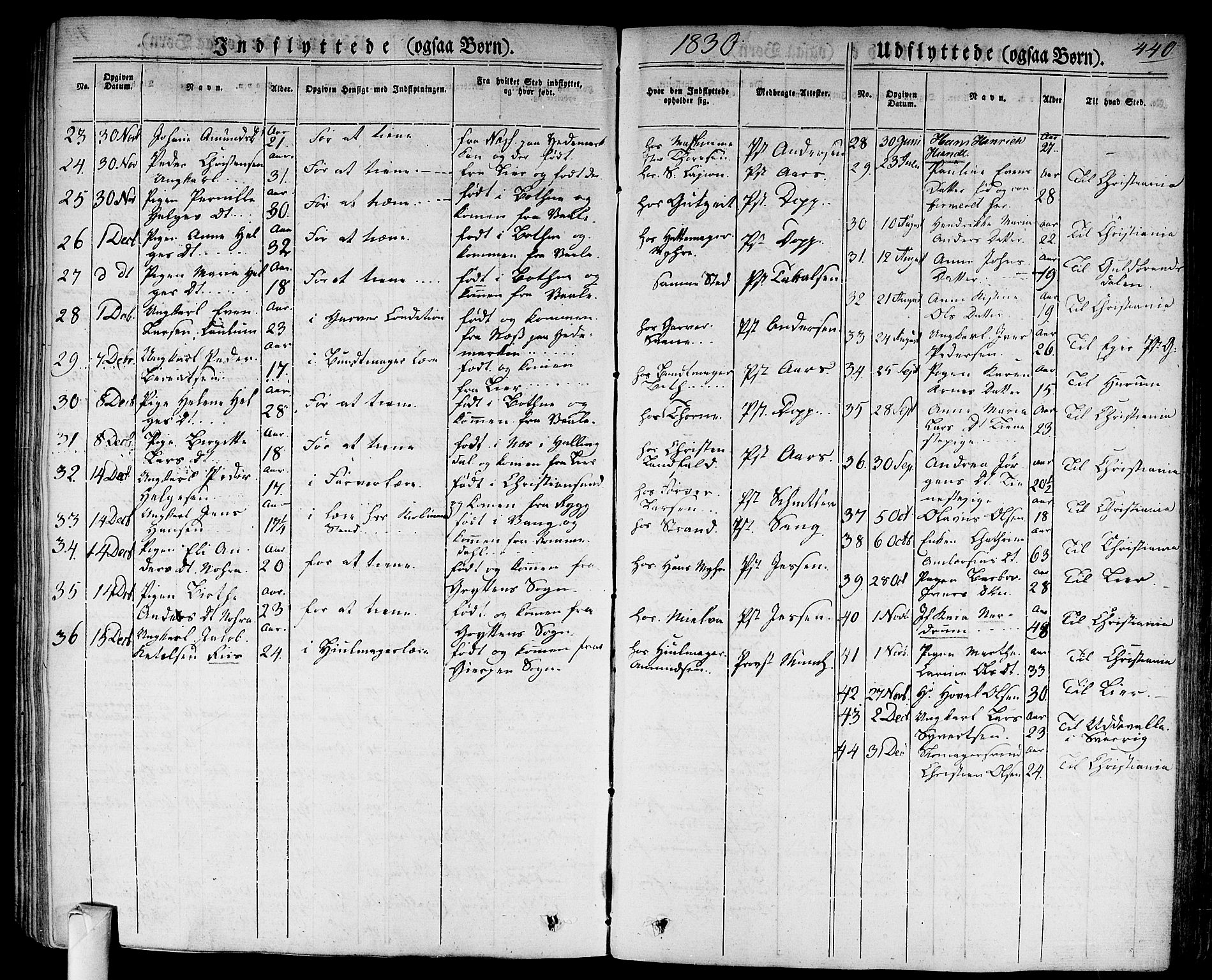 Bragernes kirkebøker, AV/SAKO-A-6/F/Fb/L0001: Parish register (official) no. II 1, 1830-1847, p. 440