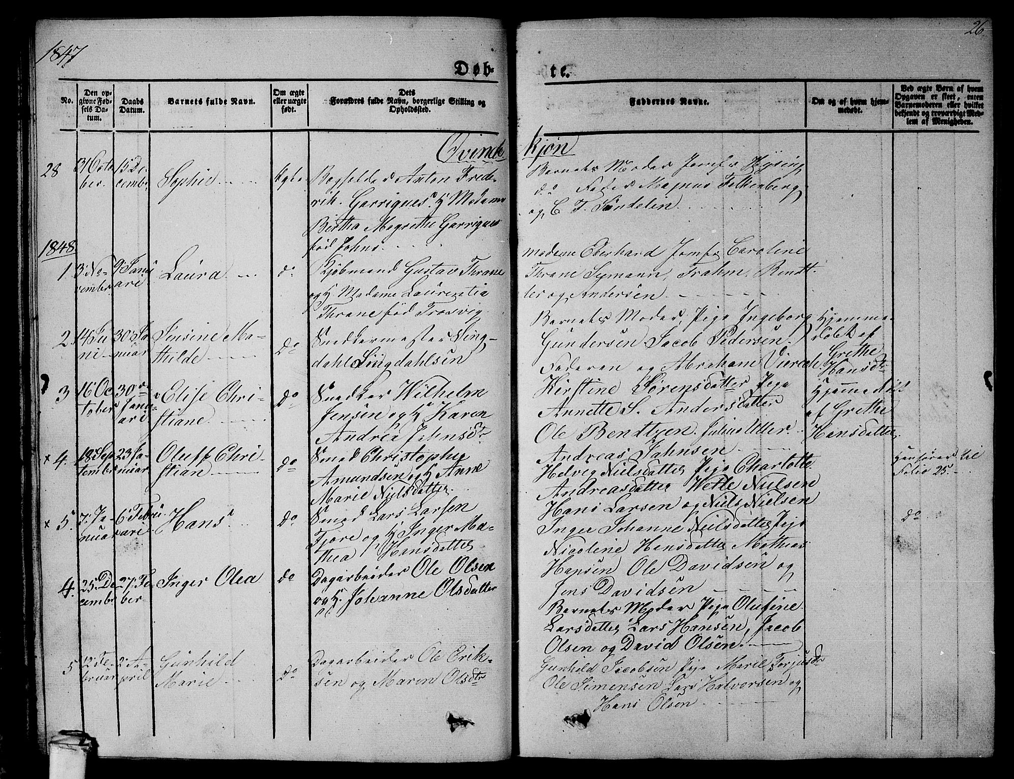 Larvik kirkebøker, SAKO/A-352/G/Gb/L0002: Parish register (copy) no. II 2, 1843-1866, p. 26