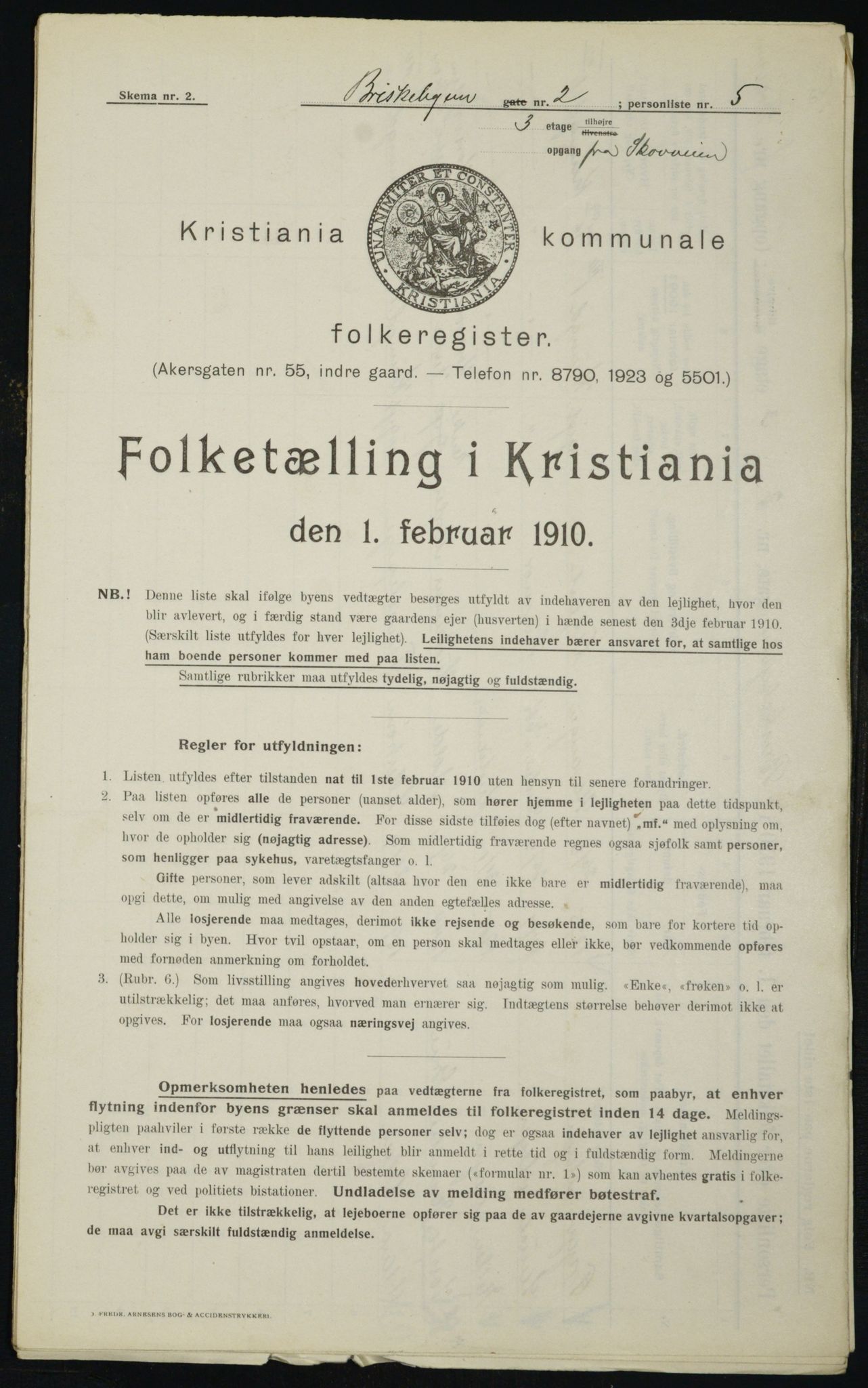 OBA, Municipal Census 1910 for Kristiania, 1910, p. 8813