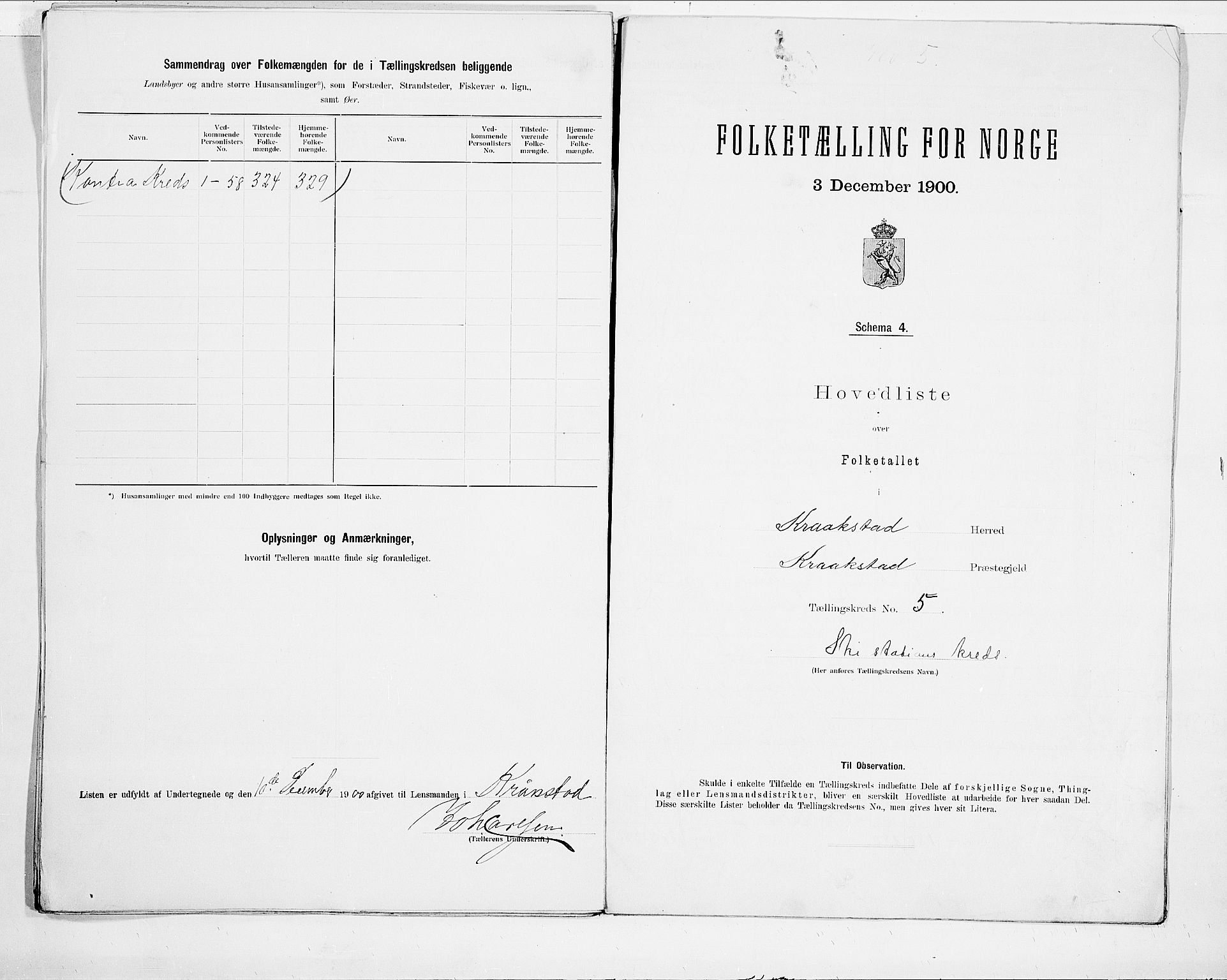 SAO, 1900 census for Kråkstad, 1900, p. 12