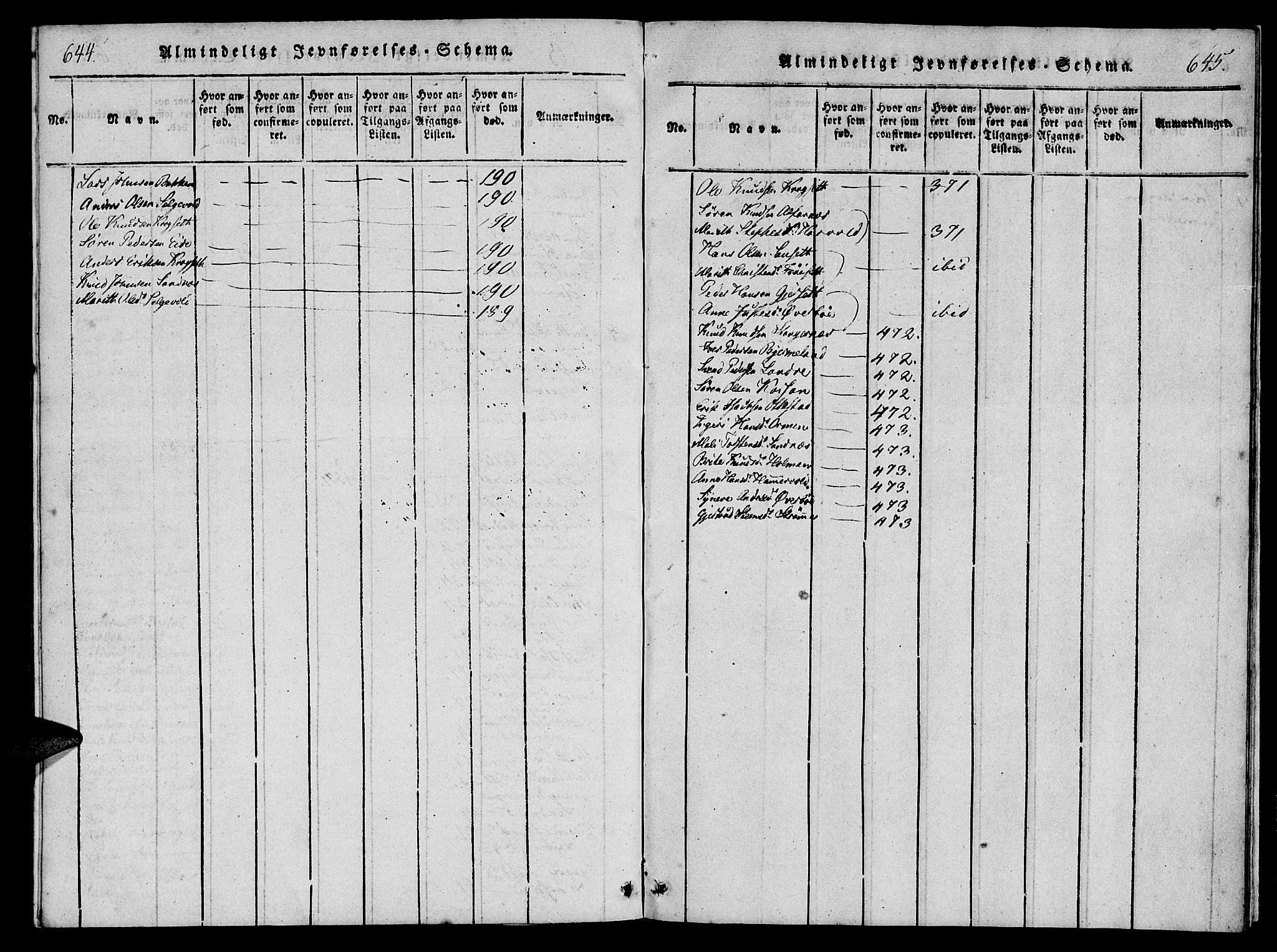 Ministerialprotokoller, klokkerbøker og fødselsregistre - Møre og Romsdal, AV/SAT-A-1454/548/L0612: Parish register (official) no. 548A01, 1818-1846, p. 644-645