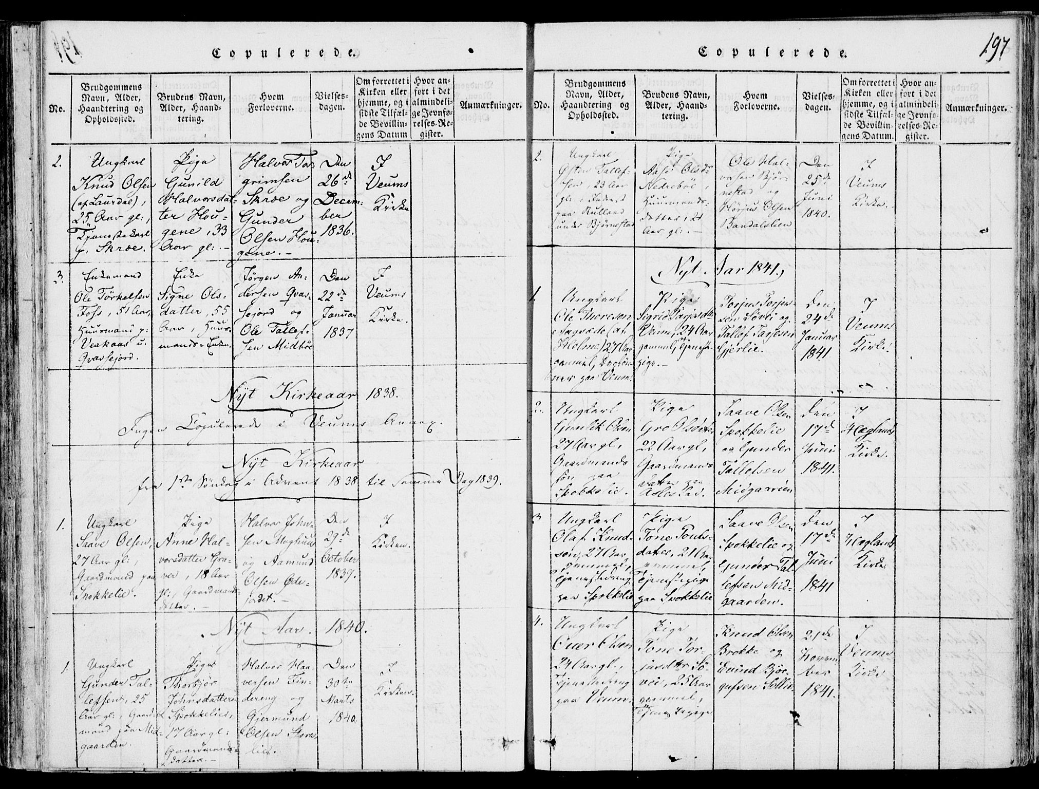 Fyresdal kirkebøker, AV/SAKO-A-263/F/Fb/L0001: Parish register (official) no. II 1, 1815-1854, p. 197