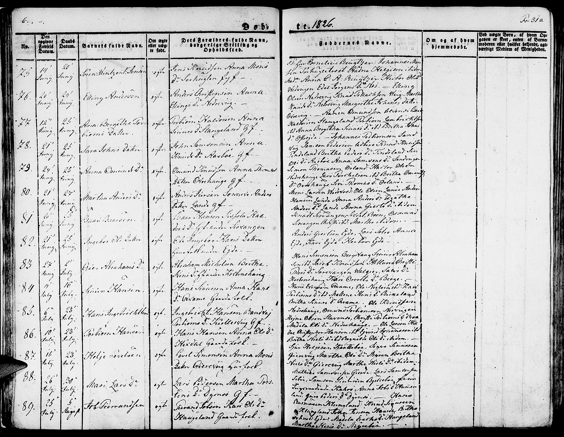 Fjelberg sokneprestembete, SAB/A-75201/H/Haa: Parish register (official) no. A 5, 1822-1834, p. 31