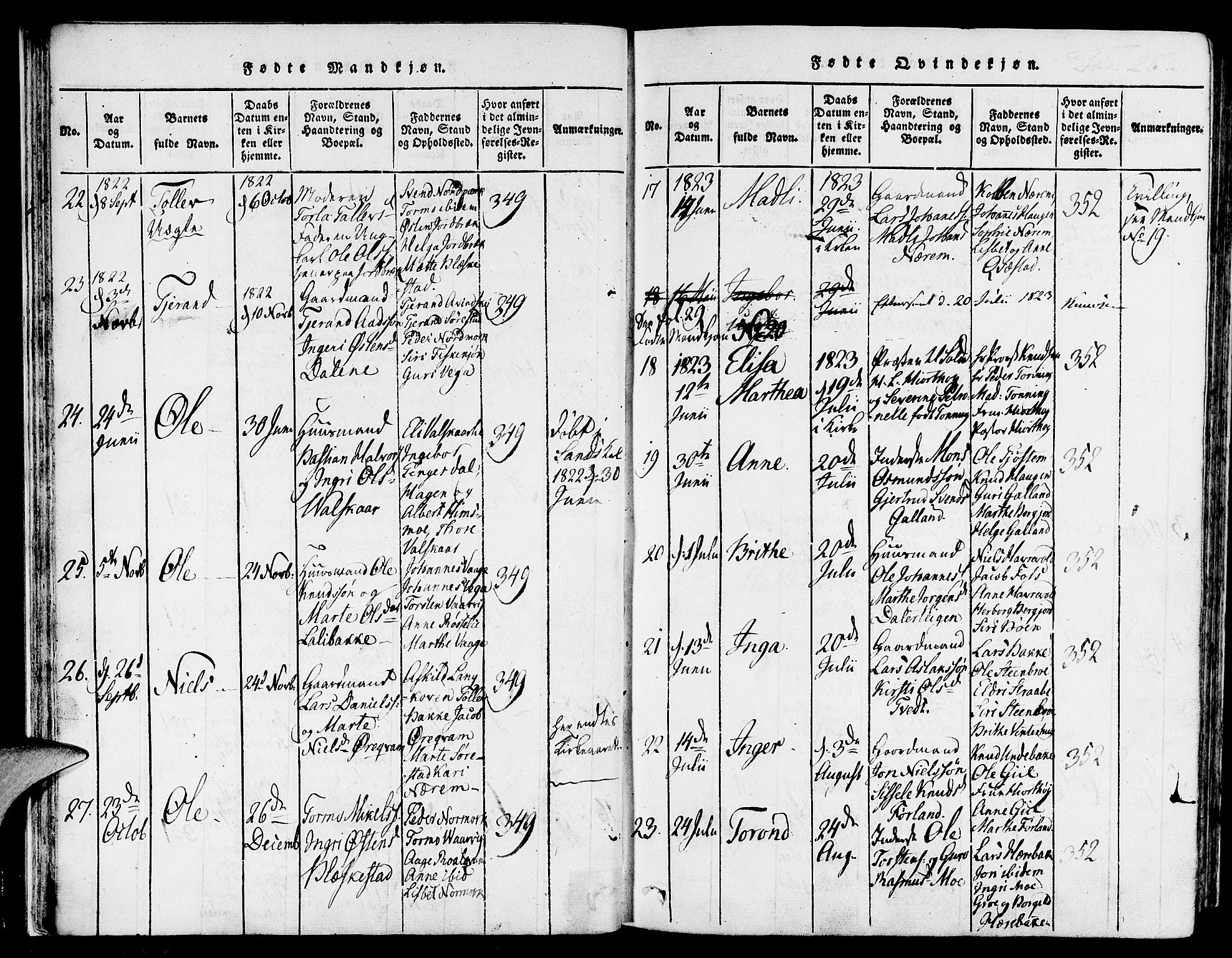 Suldal sokneprestkontor, SAST/A-101845/01/IV/L0006: Parish register (official) no. A 6, 1816-1836, p. 26