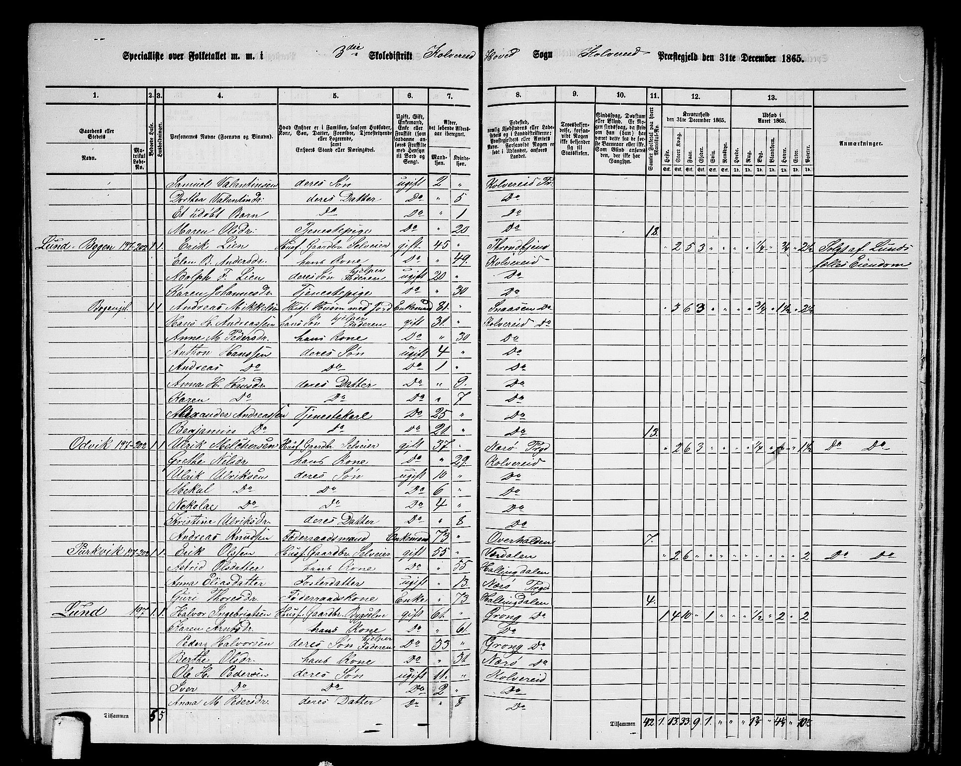 RA, 1865 census for Kolvereid, 1865, p. 69