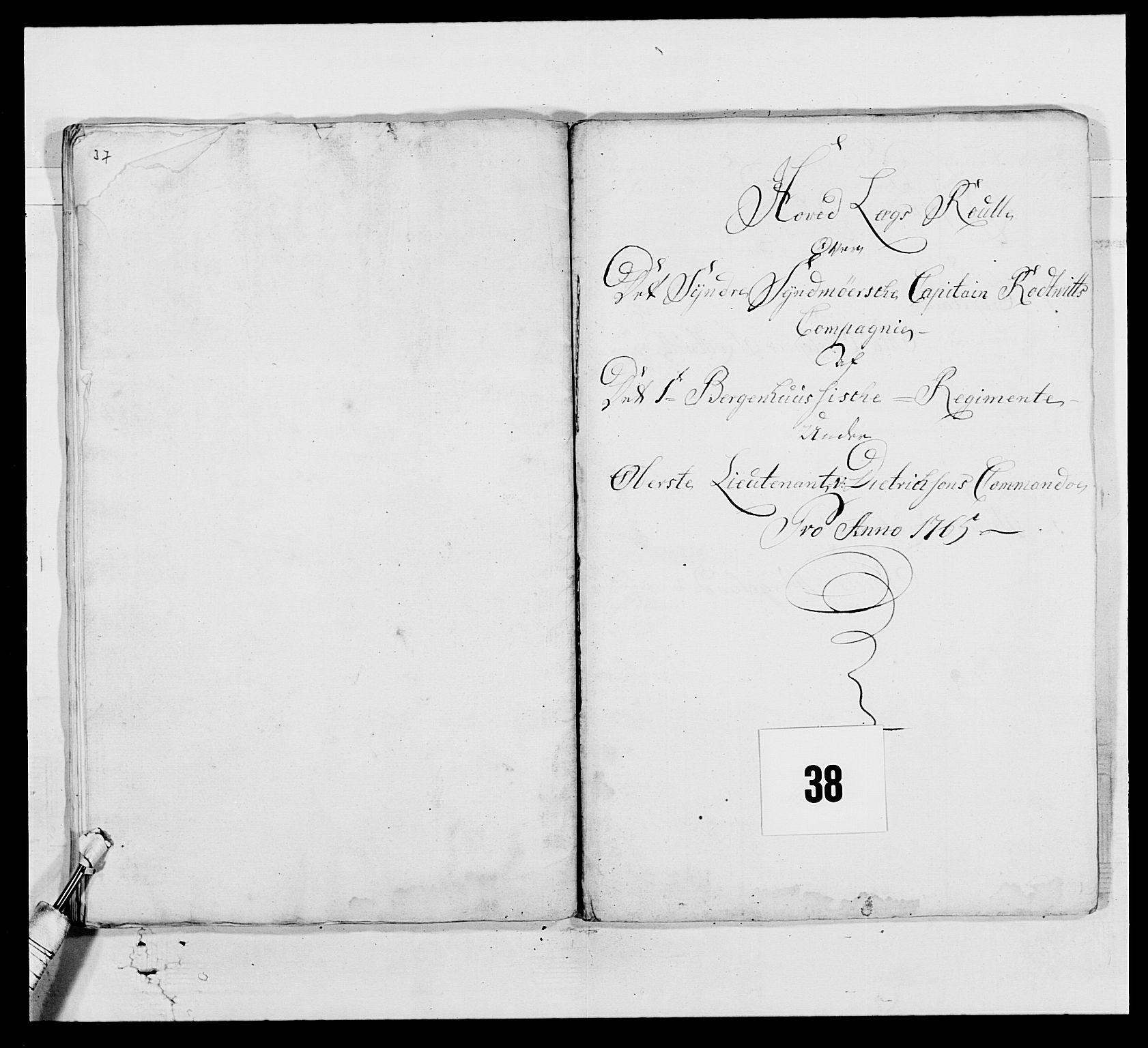 Kommanderende general (KG I) med Det norske krigsdirektorium, AV/RA-EA-5419/E/Ea/L0518: 1. Bergenhusiske regiment, 1760-1765, p. 559