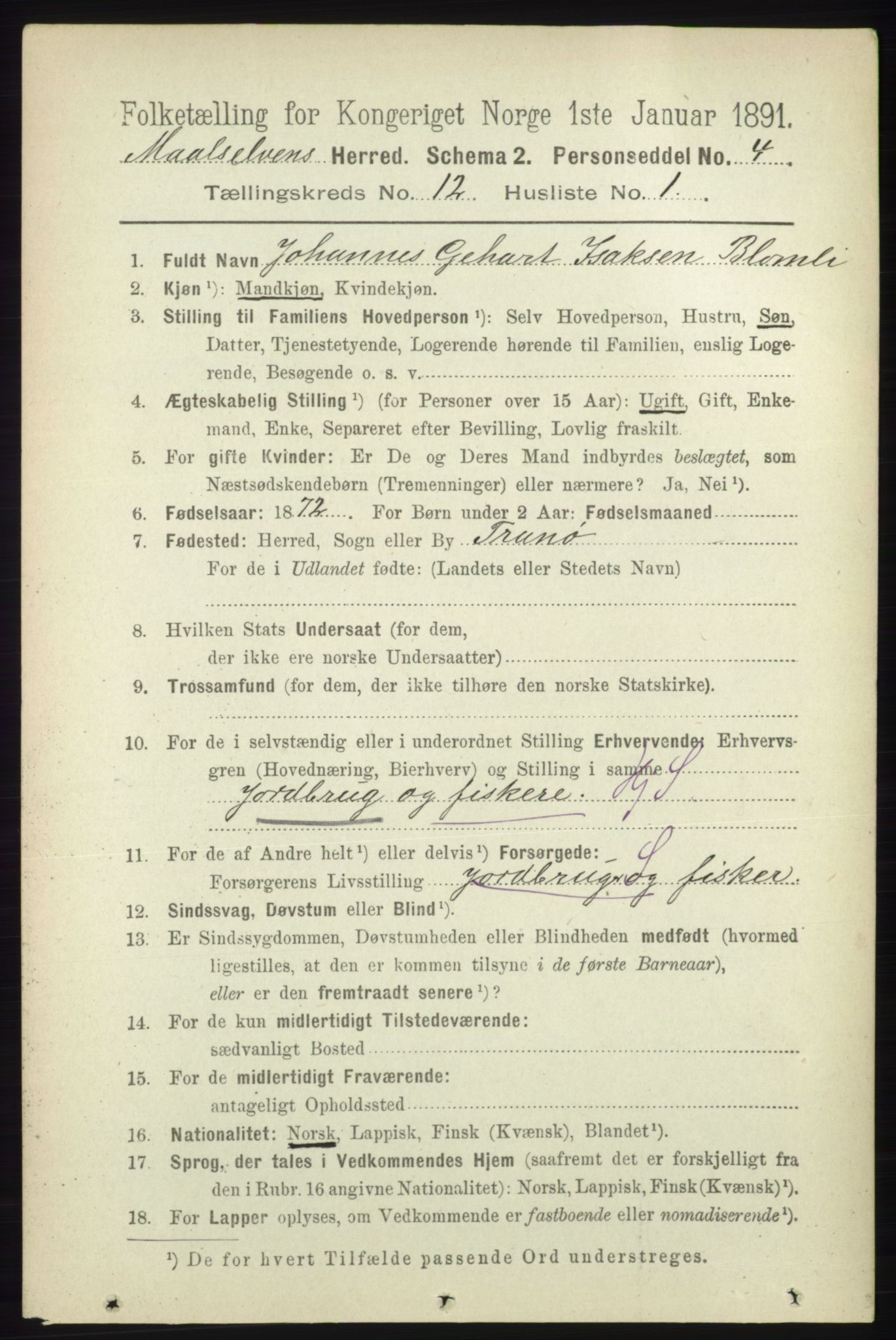 RA, 1891 census for 1924 Målselv, 1891, p. 3792