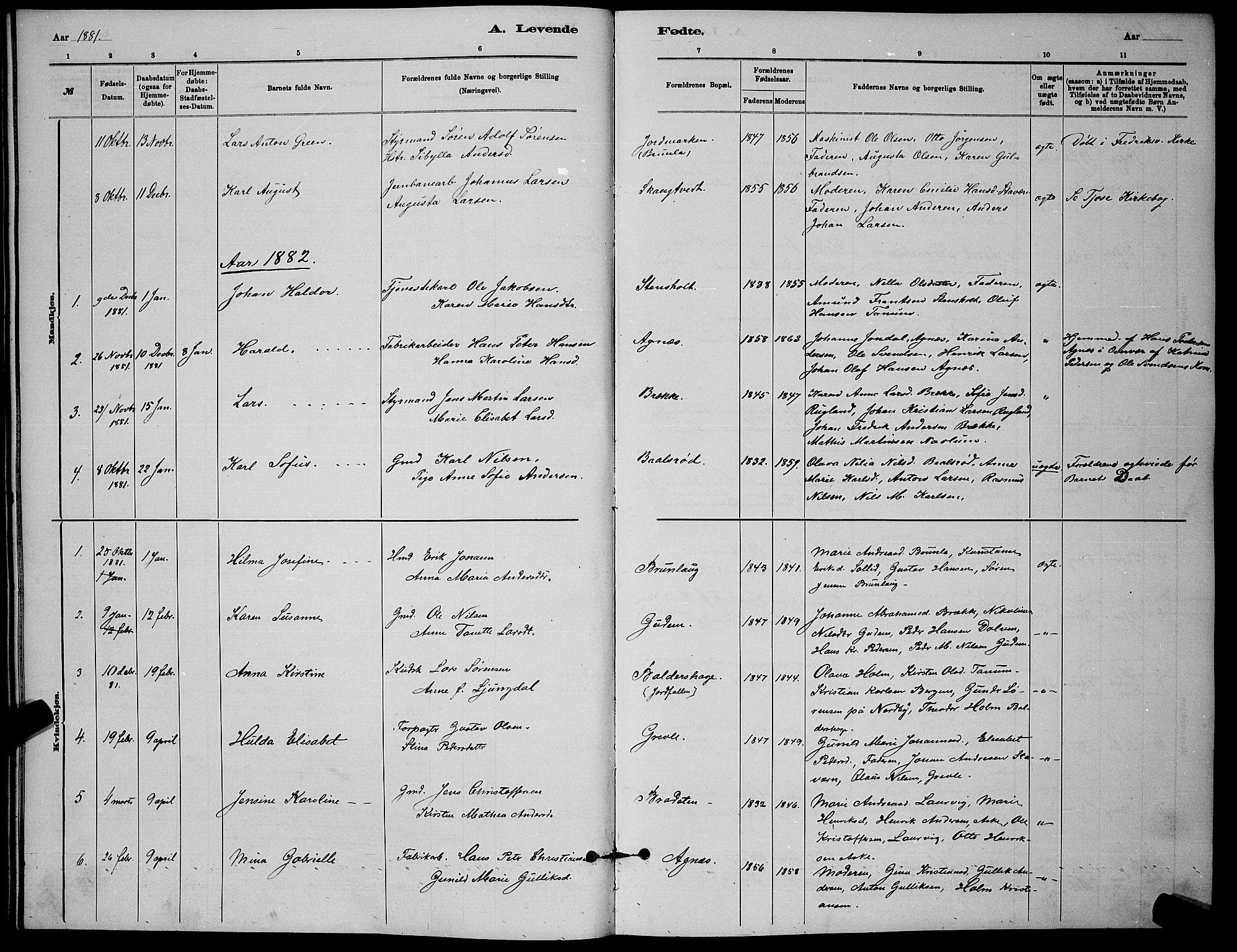 Brunlanes kirkebøker, AV/SAKO-A-342/G/Ga/L0003: Parish register (copy) no. I 3, 1877-1898