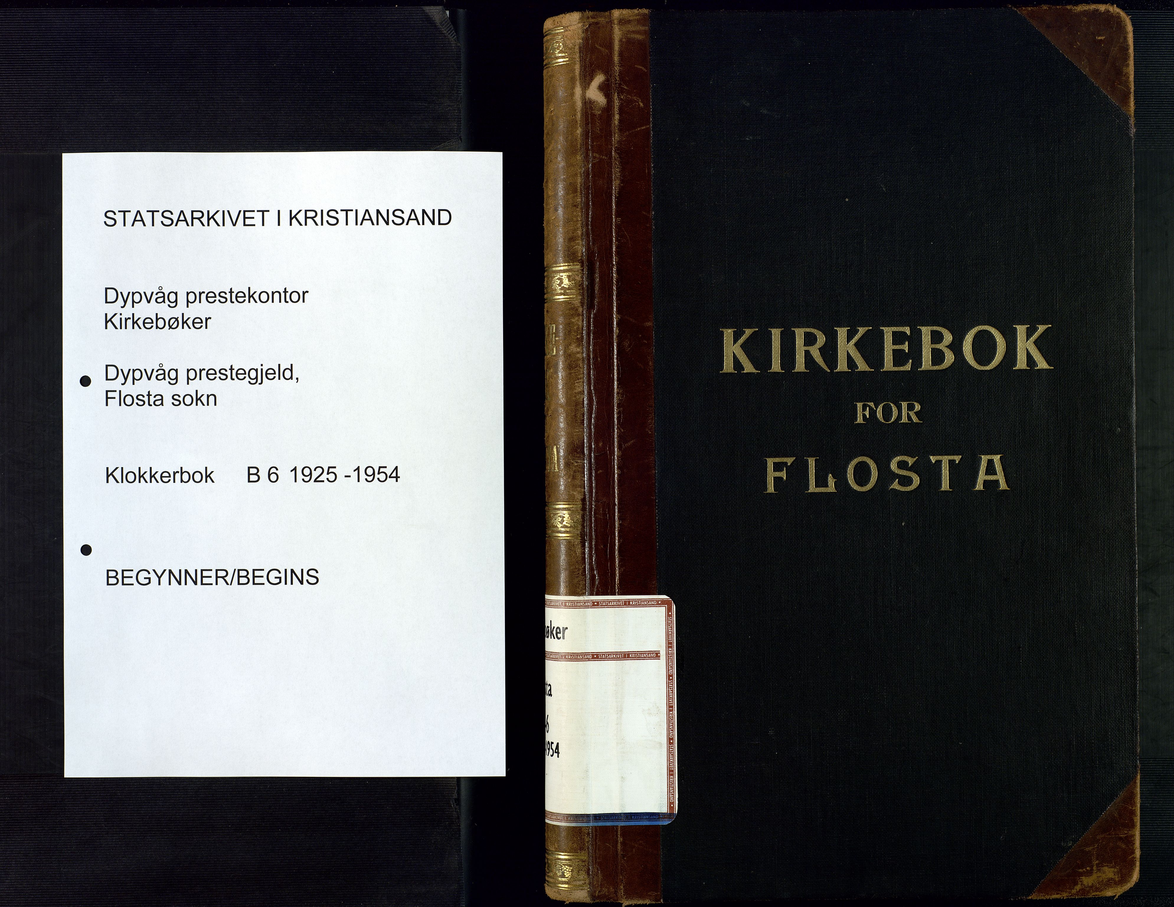 Dypvåg sokneprestkontor, SAK/1111-0007/F/Fb/Fbb/L0006: Parish register (copy) no. B 6, 1925-1954