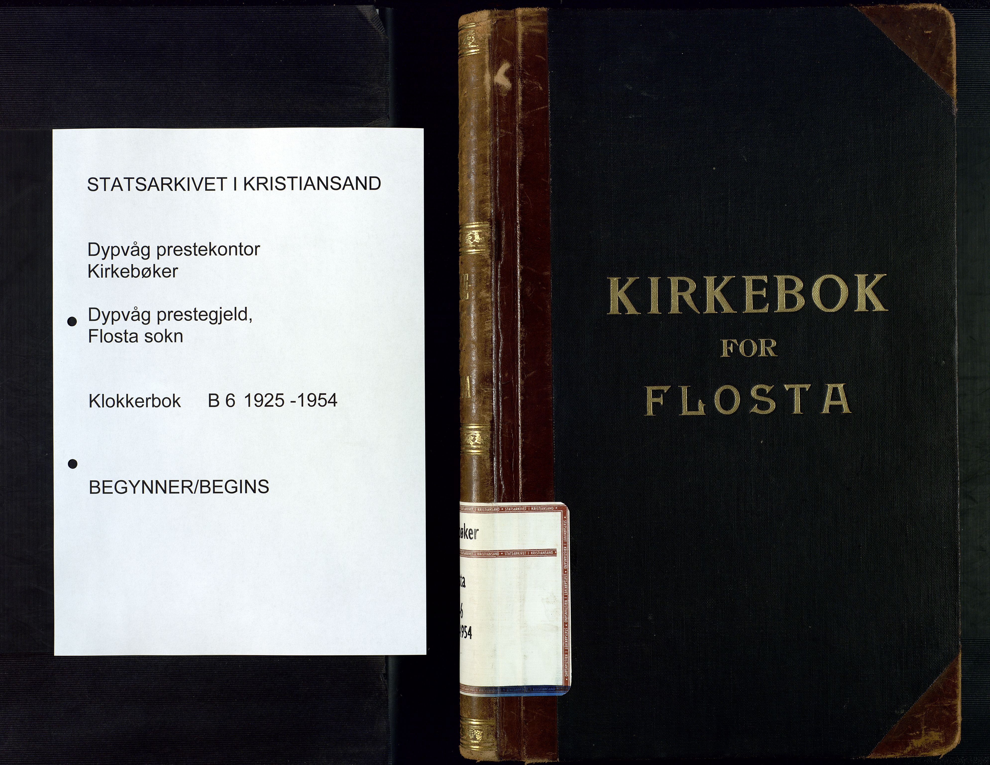 Dypvåg sokneprestkontor, AV/SAK-1111-0007/F/Fb/Fbb/L0006: Parish register (copy) no. B 6, 1925-1954