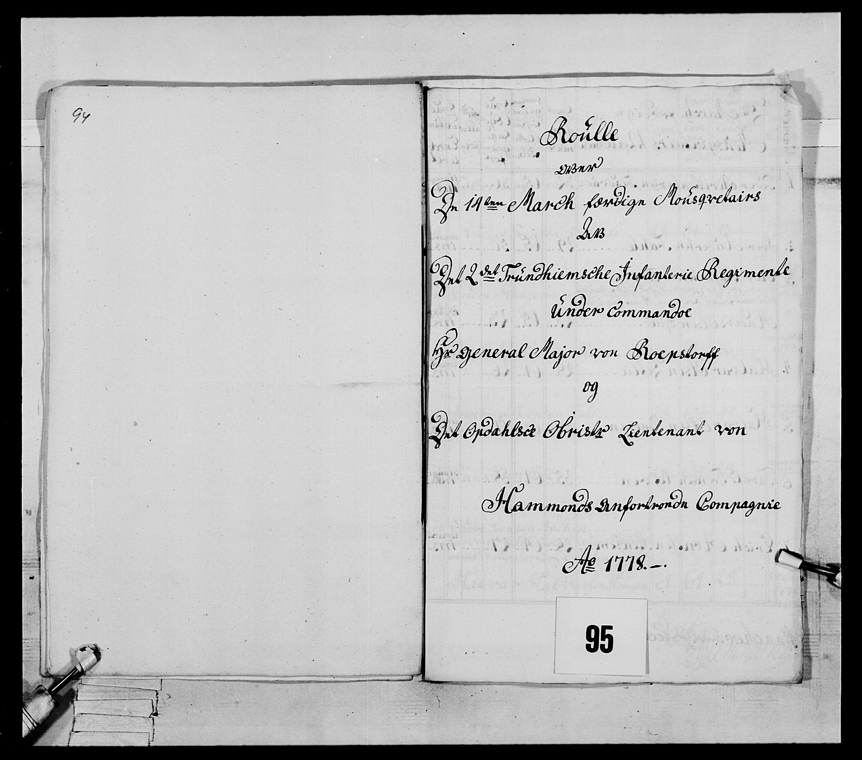 Generalitets- og kommissariatskollegiet, Det kongelige norske kommissariatskollegium, AV/RA-EA-5420/E/Eh/L0077: 2. Trondheimske nasjonale infanteriregiment, 1774-1778, p. 343