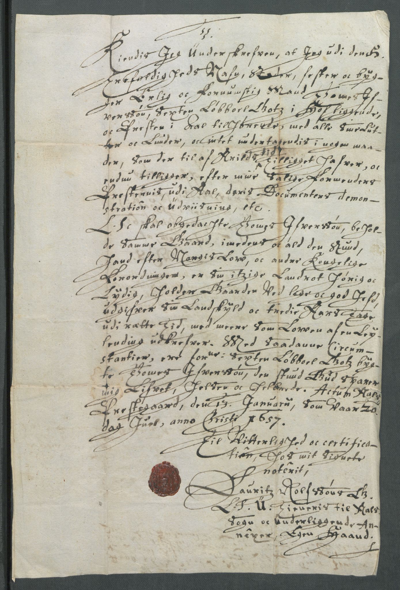 Riksarkivets diplomsamling, AV/RA-EA-5965/F02/L0167: Dokumenter, 1657, p. 4