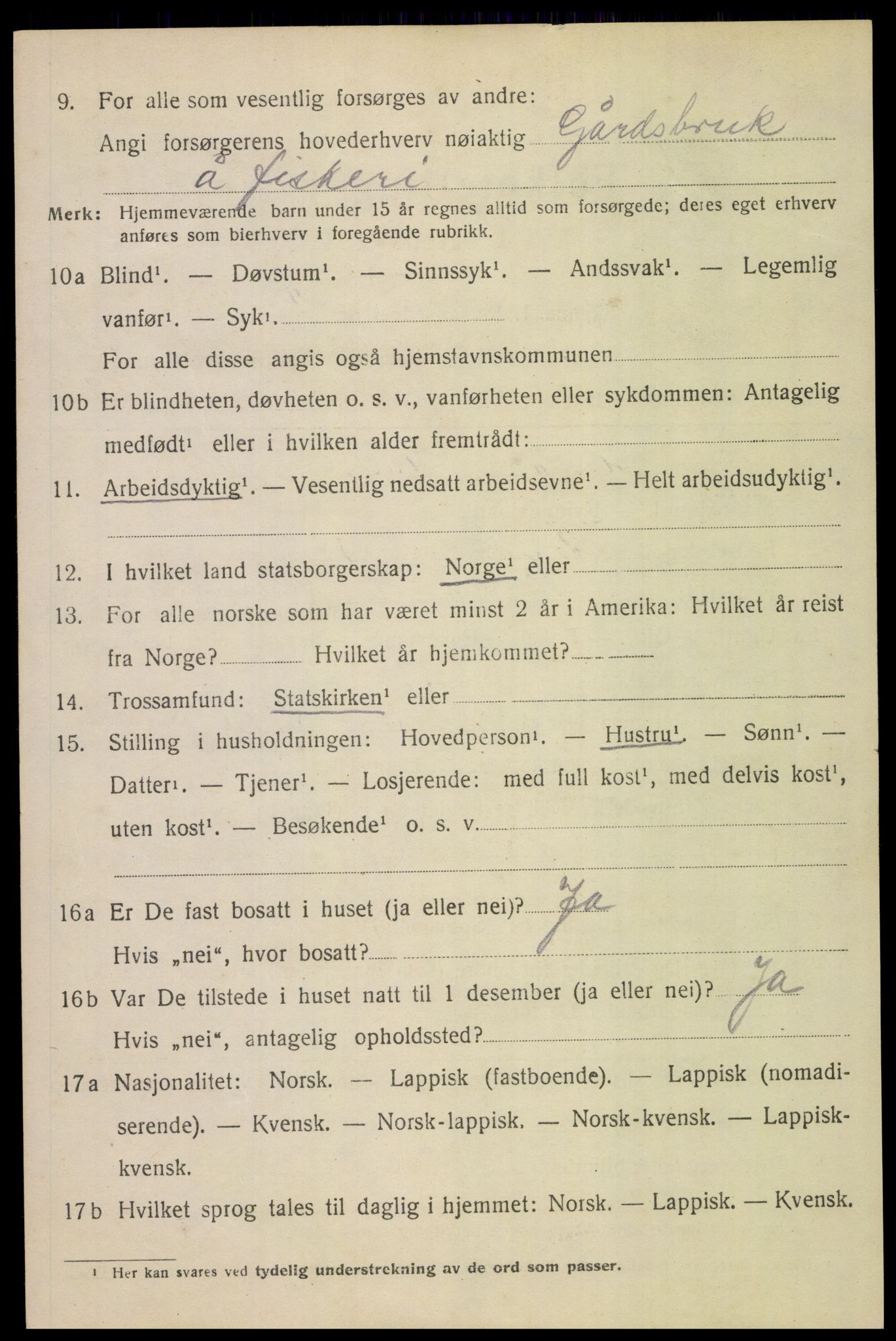 SAT, 1920 census for Bodin, 1920, p. 2689