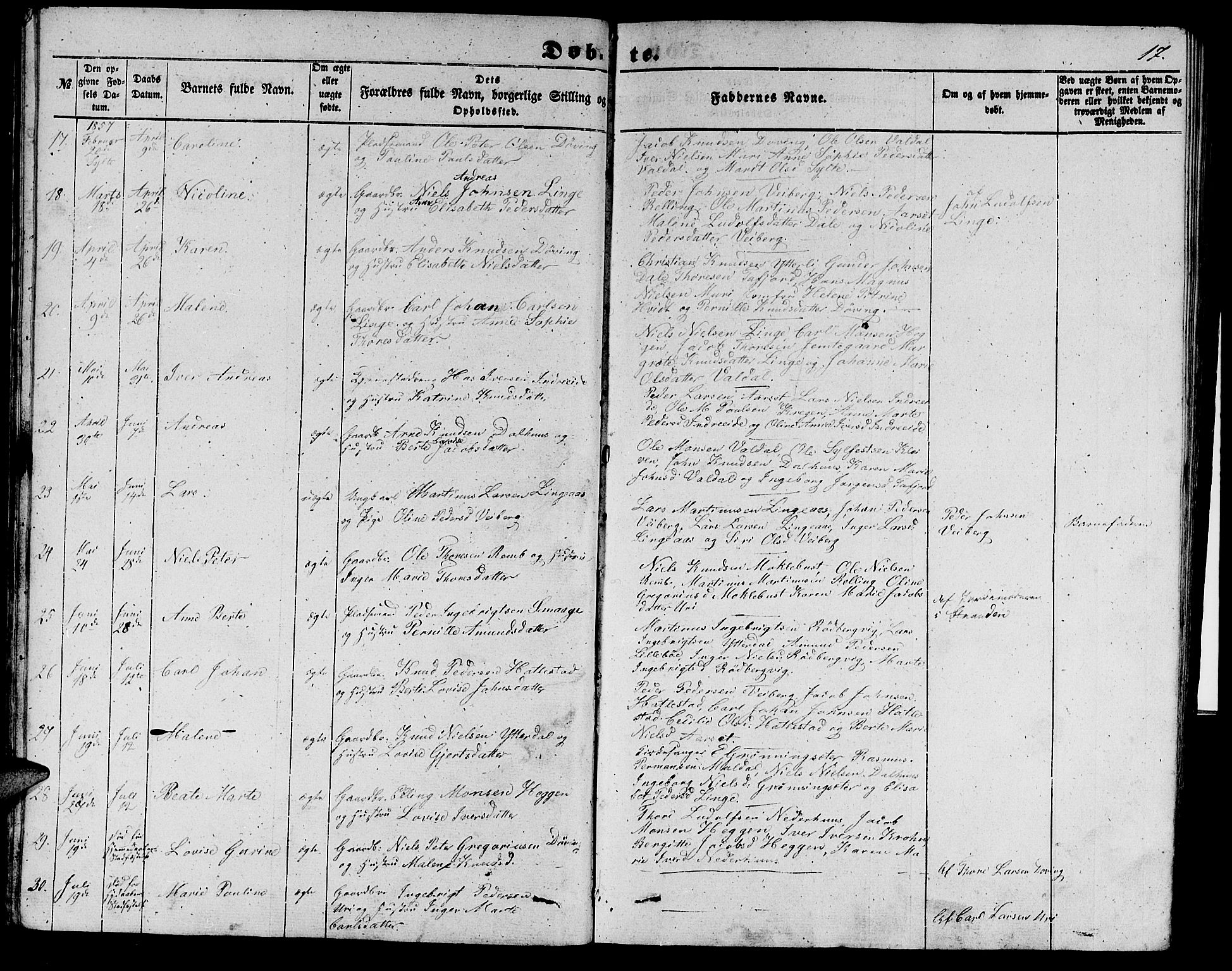 Ministerialprotokoller, klokkerbøker og fødselsregistre - Møre og Romsdal, AV/SAT-A-1454/519/L0261: Parish register (copy) no. 519C02, 1854-1867, p. 17